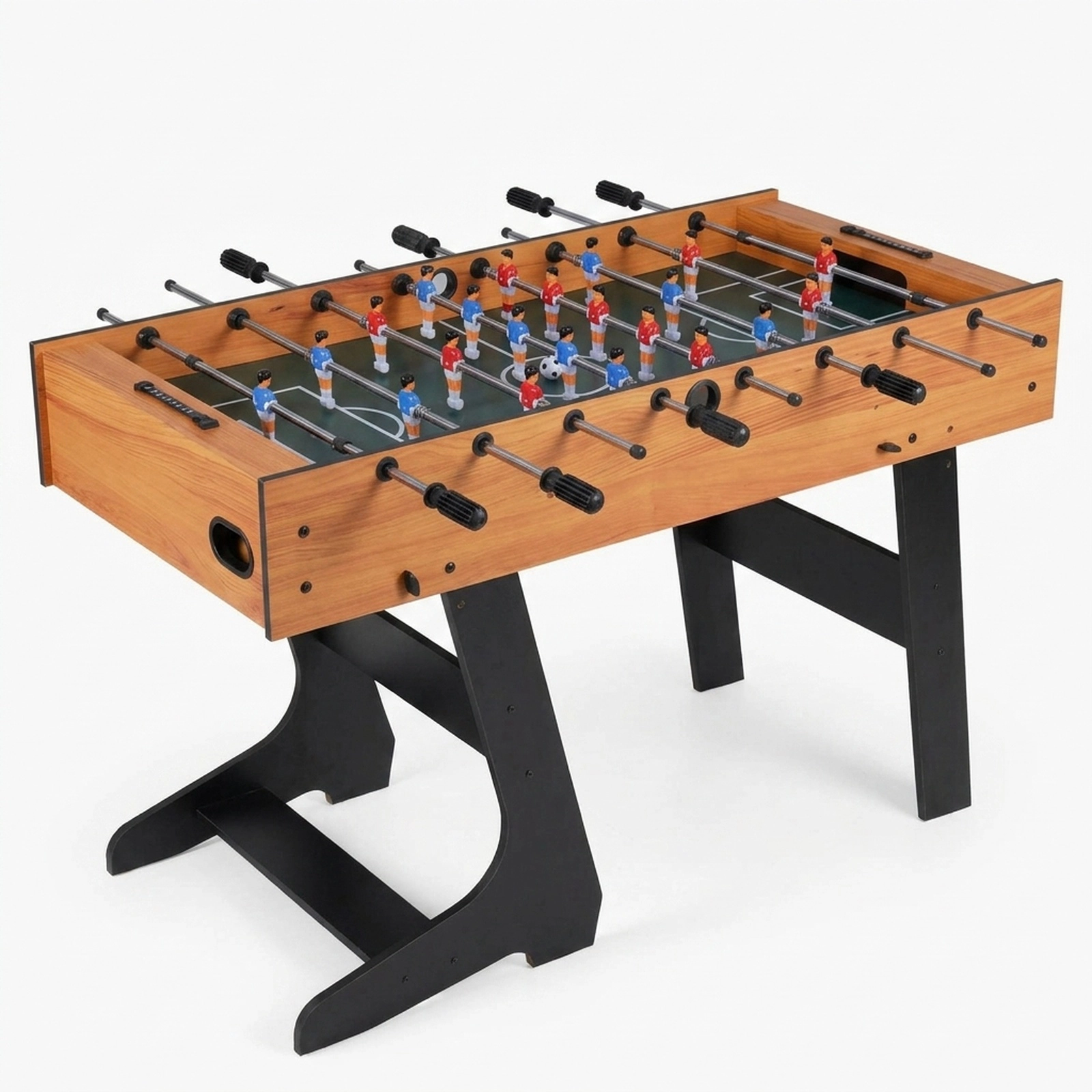 SUGIFT Folding Foosball Game Table with 22 Players and Dual Slide Scorers Design Ages 8 and Up Black/Natural