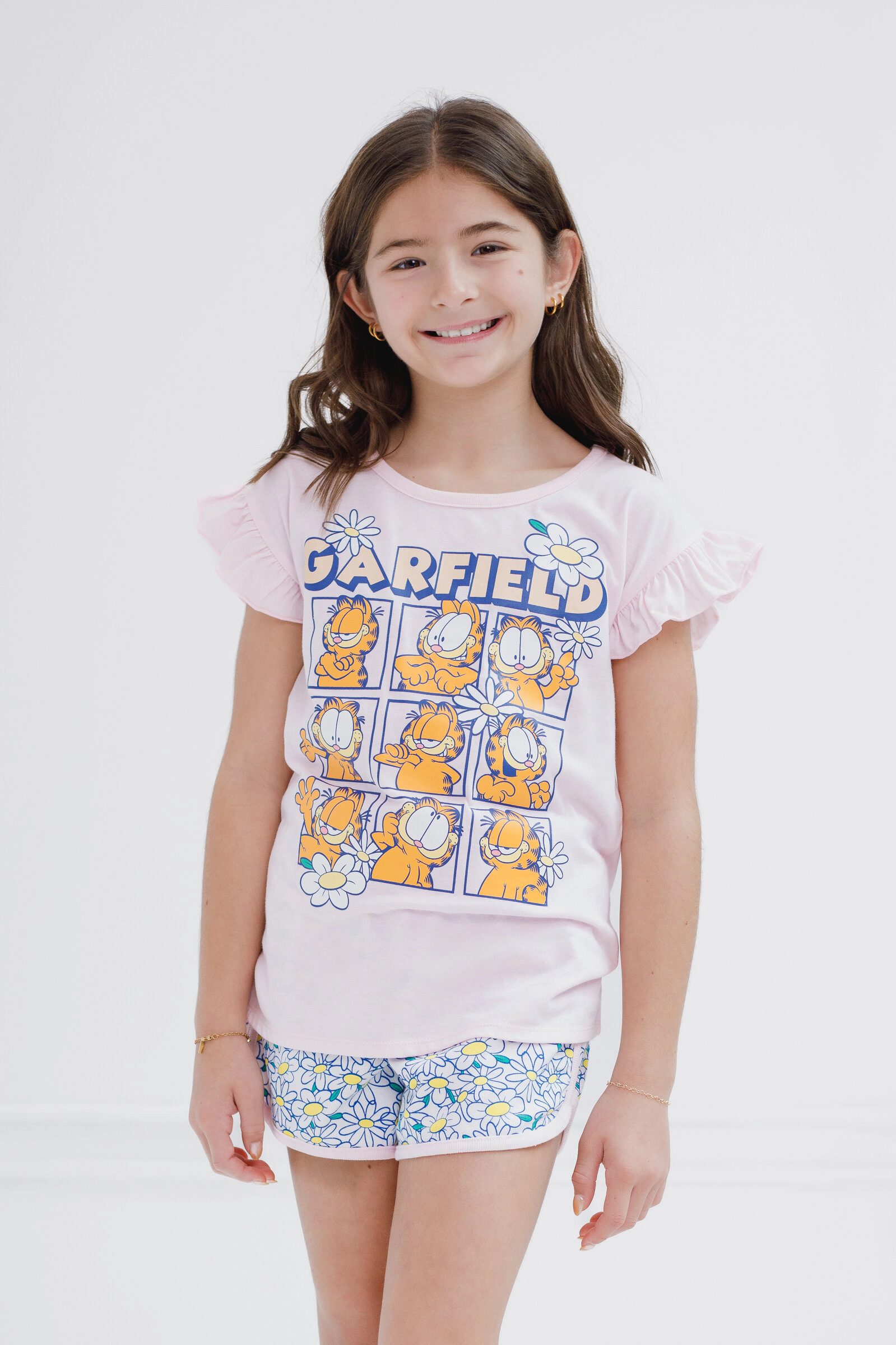 Garfield Girls' 2-Piece Tee and Shorts Set