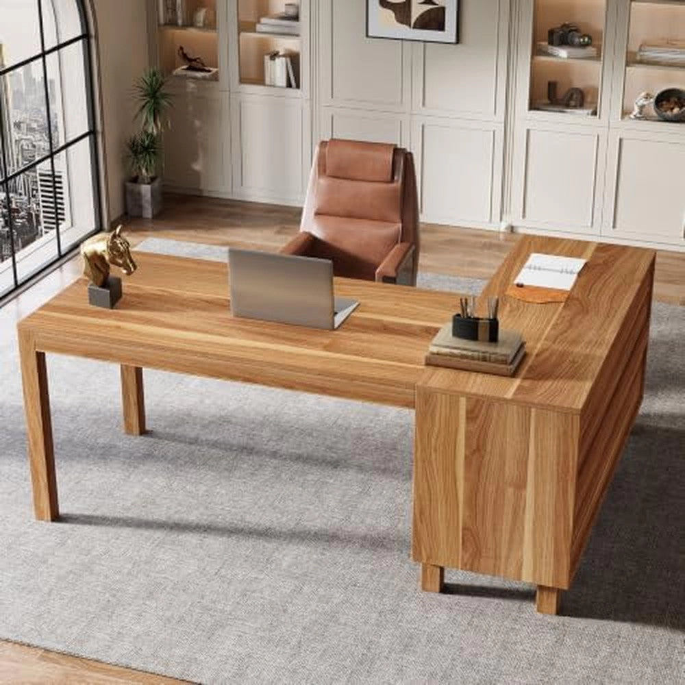 Tribesigns Farmhouse L-Shaped Executive Desk