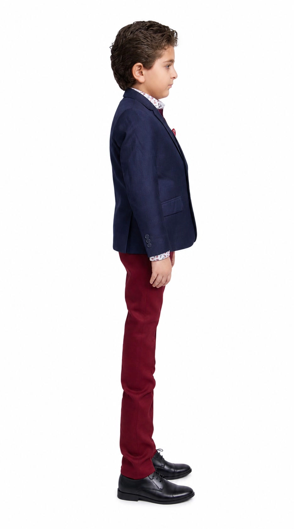 Elie Balleh Boys Slim Fit Windowpane Jacket