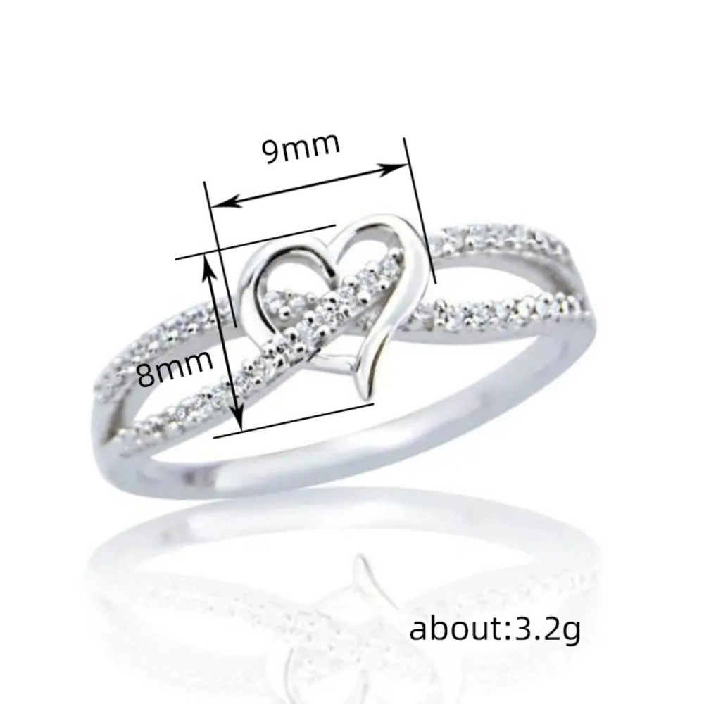 Women's Infinity Heart Twist Ring Pave Cubic Zirconia Promise