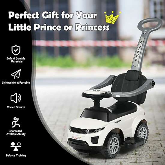 SUGIFT 3-in-1 Ride-On Push Car Toddler Stroller Sliding Car 35-in Frame ...