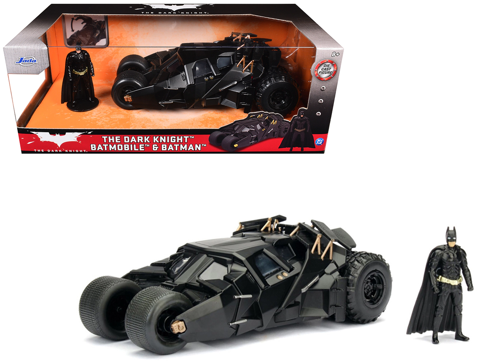 Jada 2008 "The Dark Knight" Tumbler Batmobile with Batman Diecast Figurine 1/24 Diecast Model Car by Jada