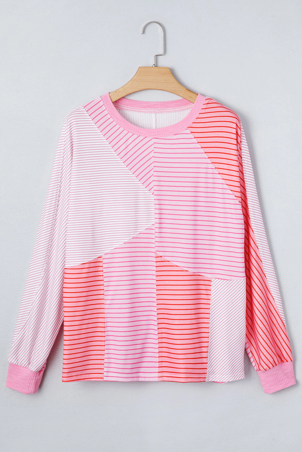 Threaded Pear Women's Alondra Exposed Seam Casual Long Sleeve Top