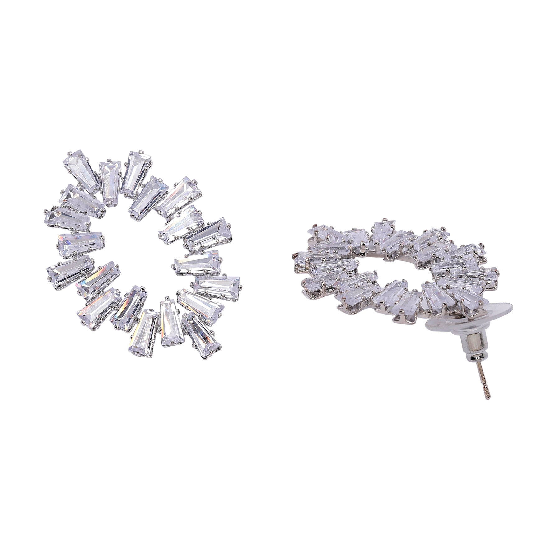 AGP PARIS Womens Starlight Halo Stud Earrings
