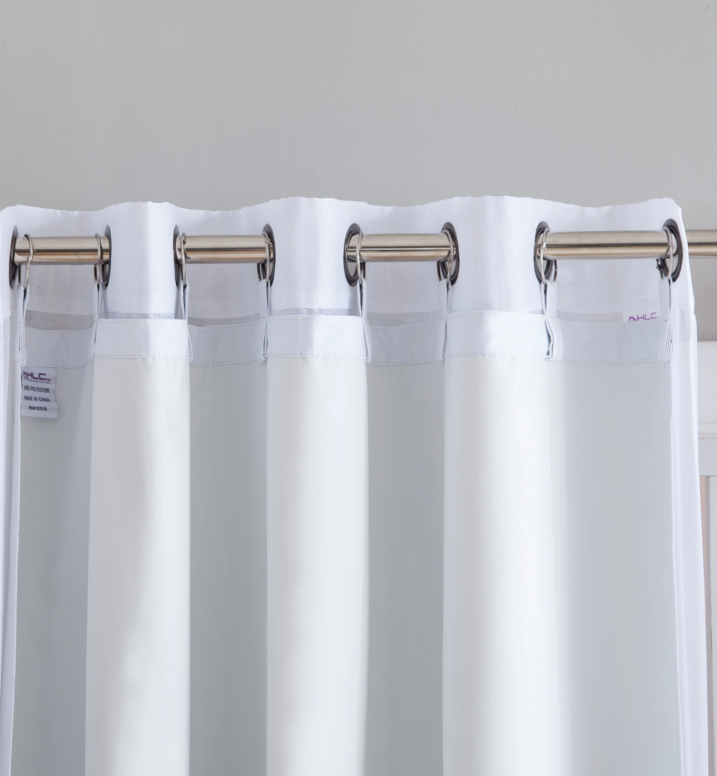 HLC.ME White Insulated 100% Blackout Curtain Liner Grommet Panels - from Sheer to Blackout - 16 Rings Included, Set of 2