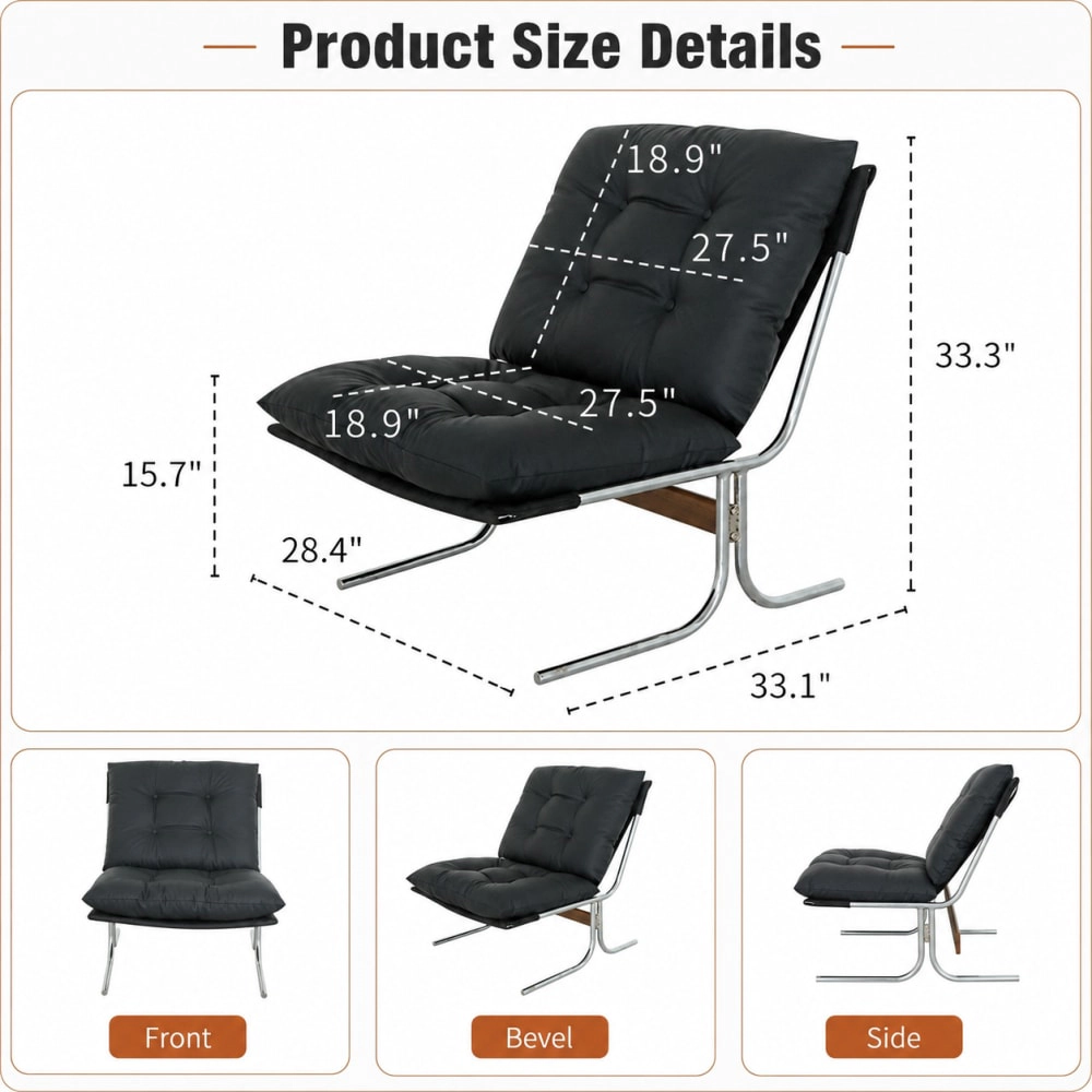 GOODSILO Comfortable Faux Leather Accent Chair