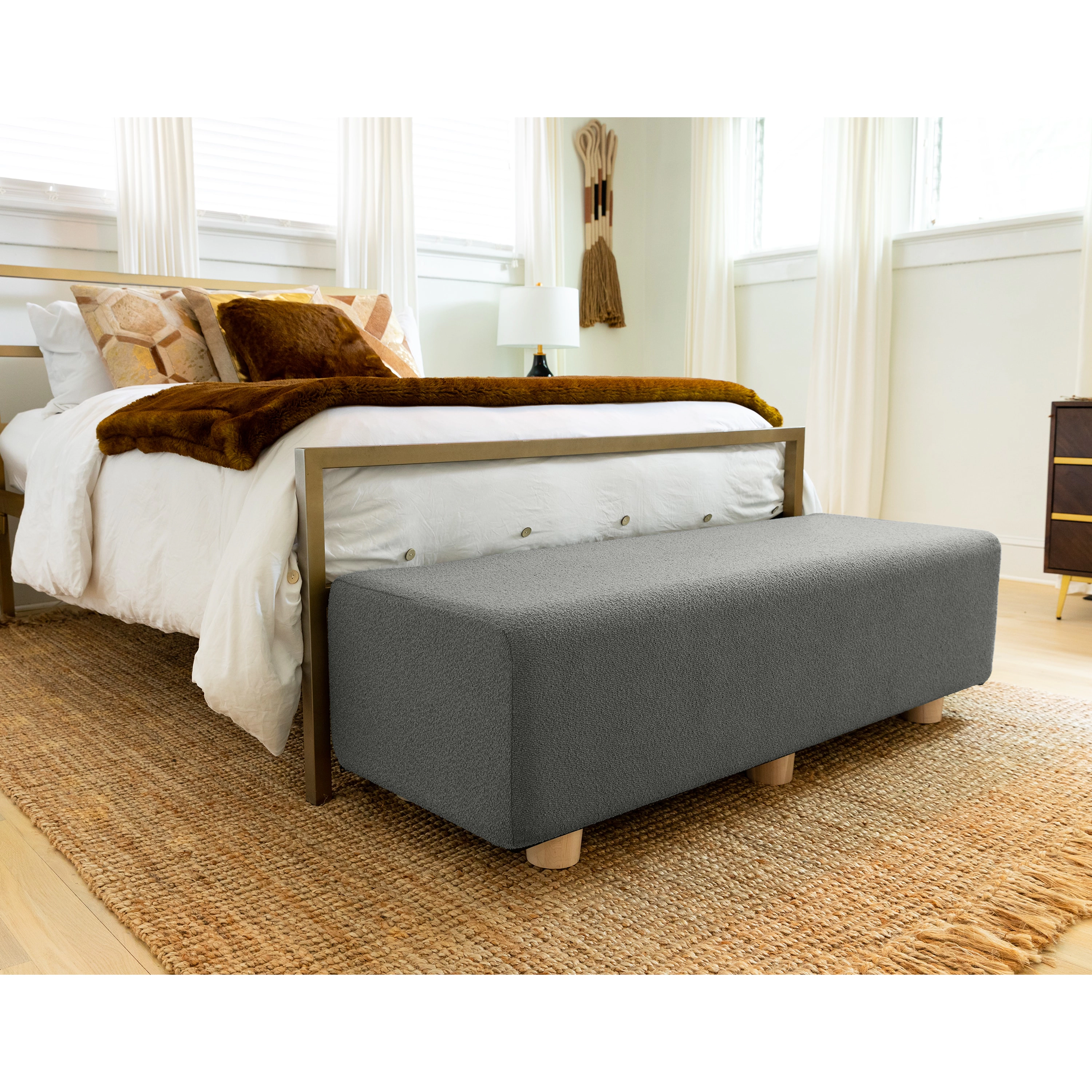 Caya 4-in-1 Large Bed Bench, Giant Ottoman, Dining and Yoga Massage Platform, King