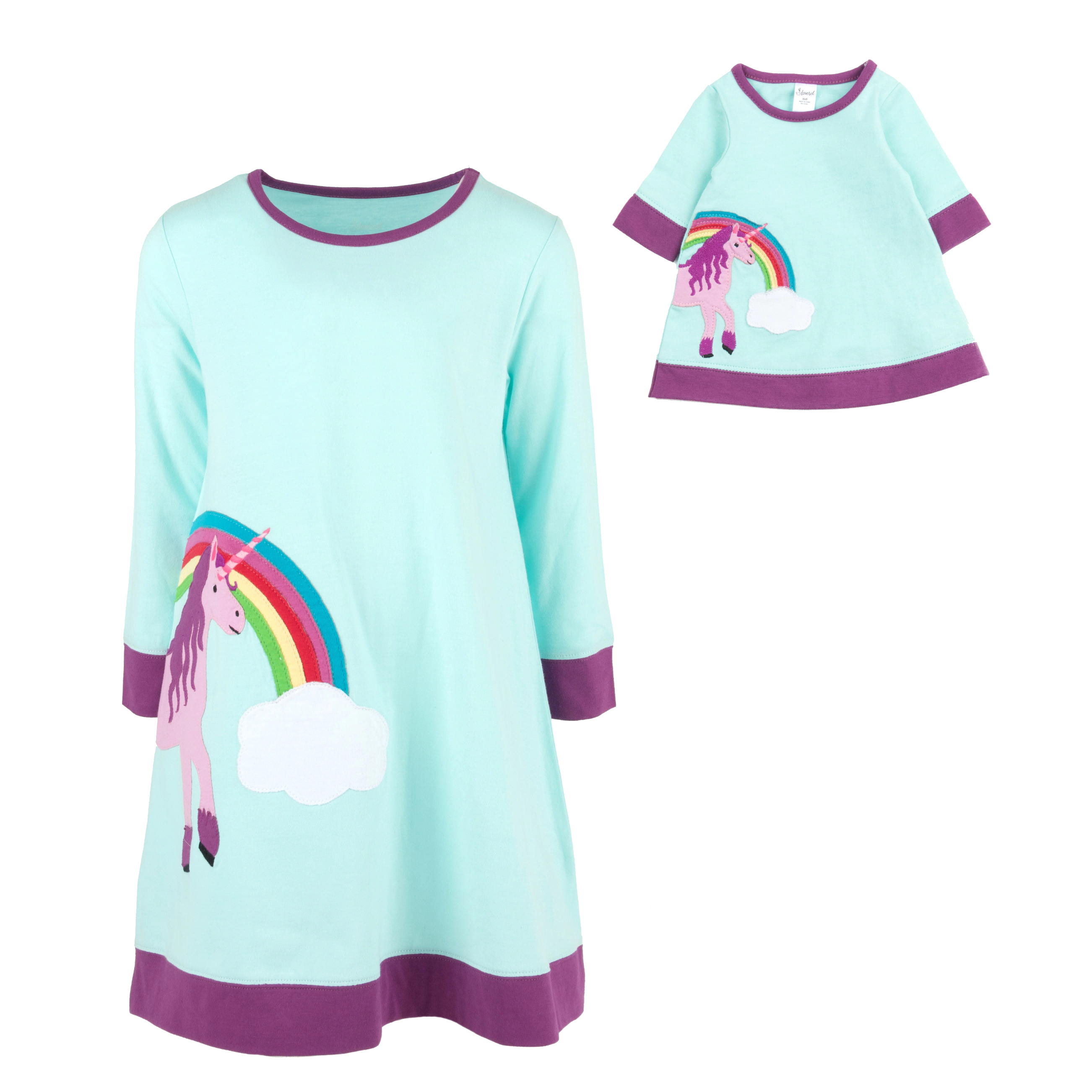 Leveret Girl & Matching Doll Set - Cotton Novelty Print Dress