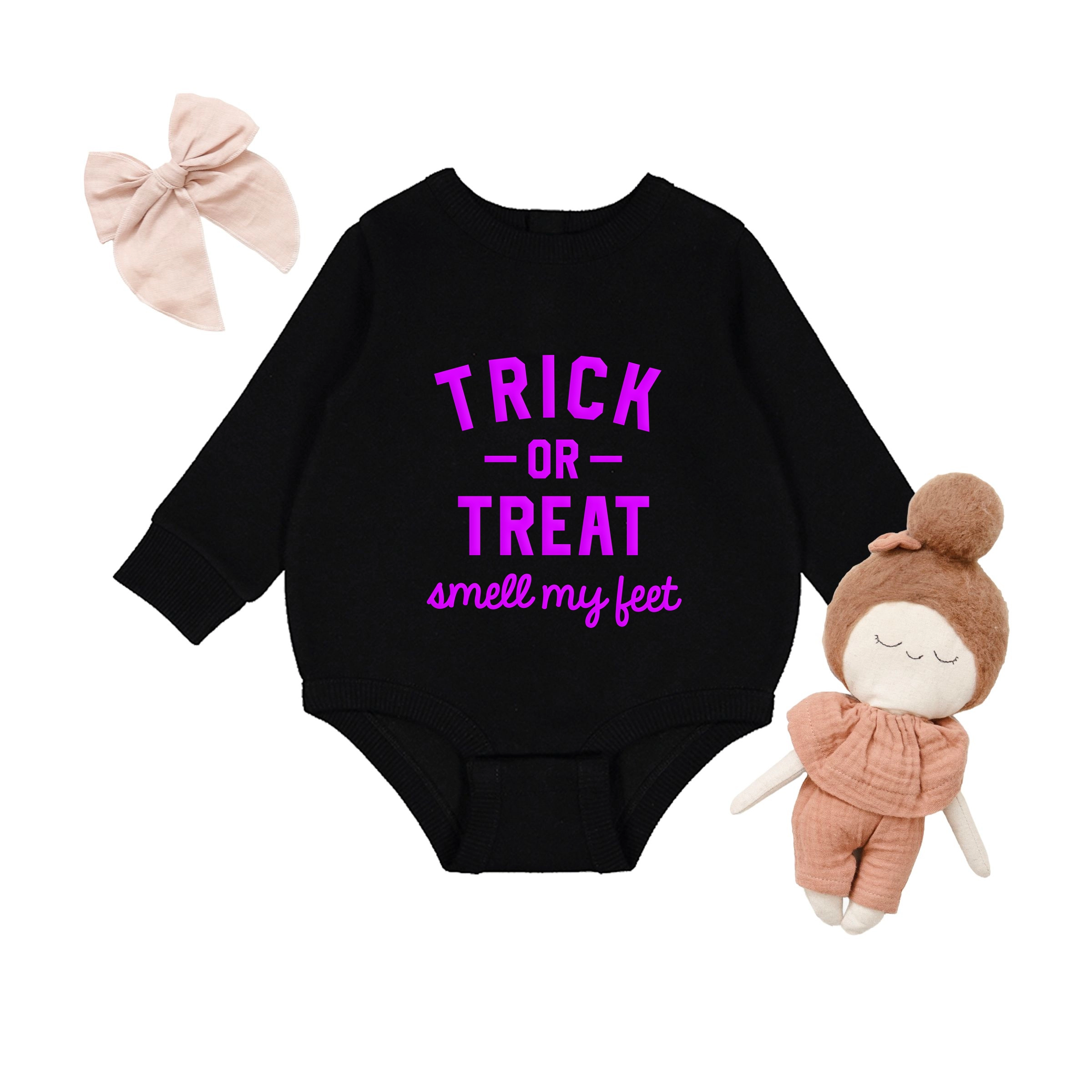 The Juniper Shop - Infant Fleece BodySuit Smell My Feet Puff Print