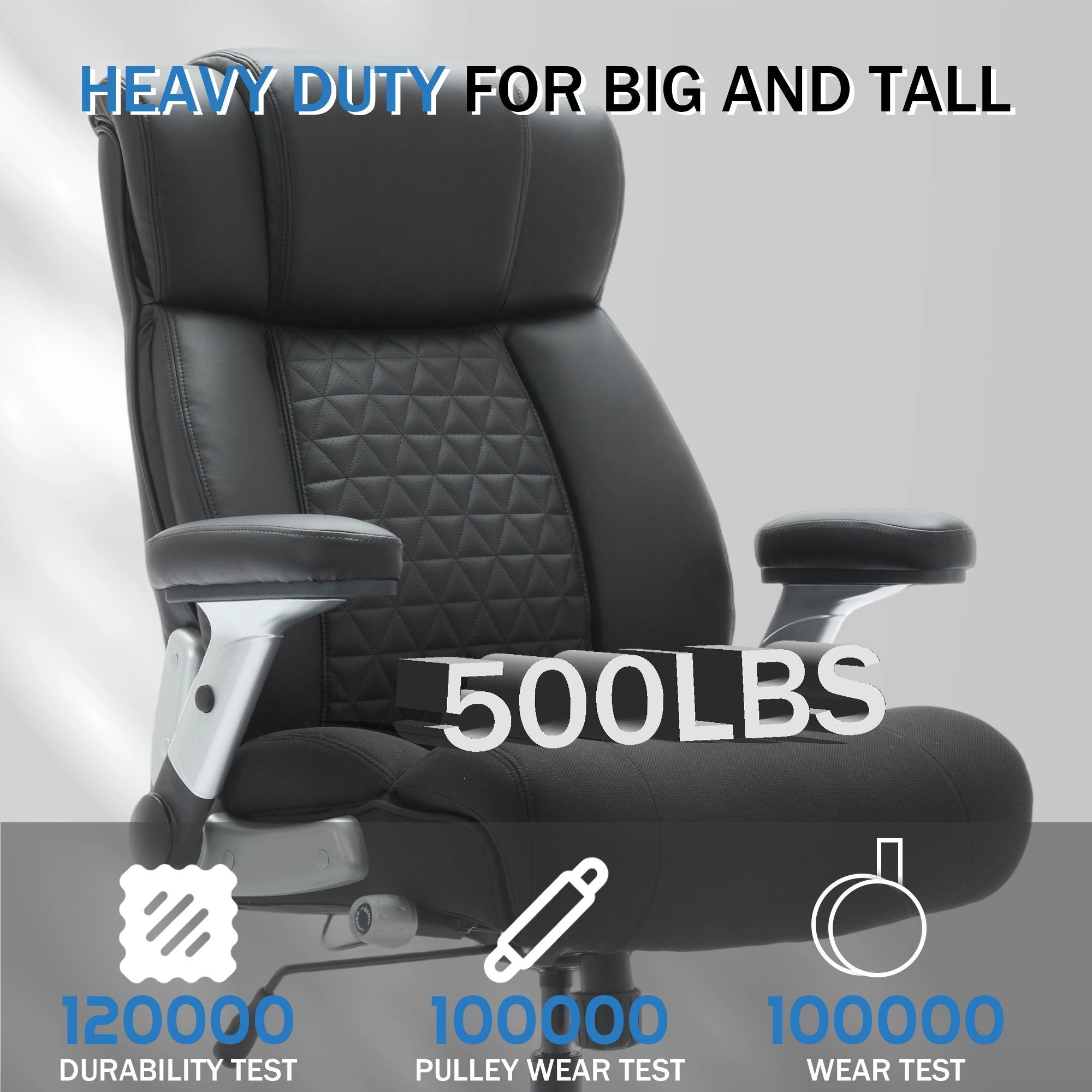 Platinum-Level Office Chairs Big and Tall Office Chair With 500lb Capacity, Adjustable Lumbar, Wide Seat, Flip Up Arms