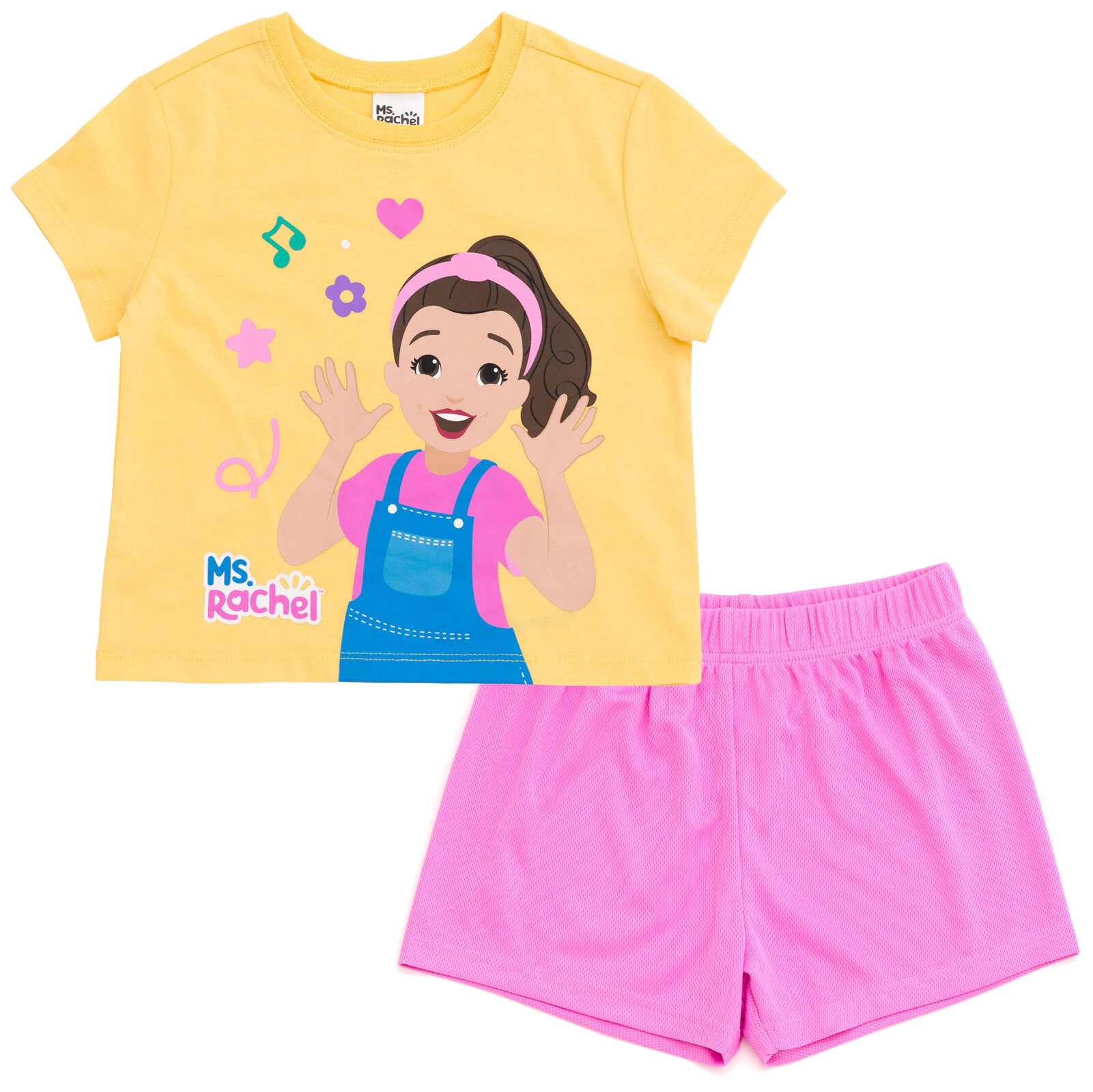 Ms. Rachel Girls' Athletic 2-Piece T-Shirt and Shorts Set