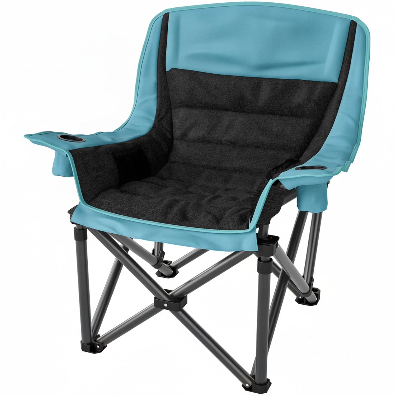 HONGGE Camping Chair for Adults Portable Folding Side Pockets Cup Holders Carry Bag and