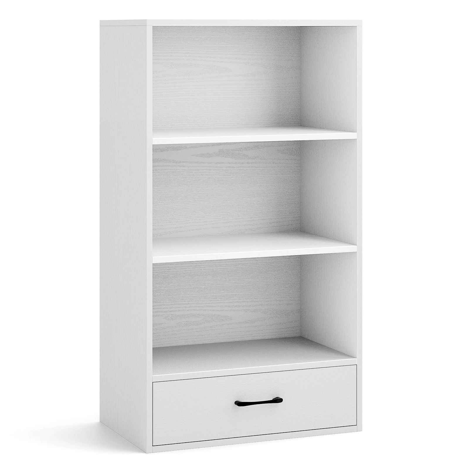 SlickBlue Modern 3-Tier Geometric Bookcase with Open Shelves