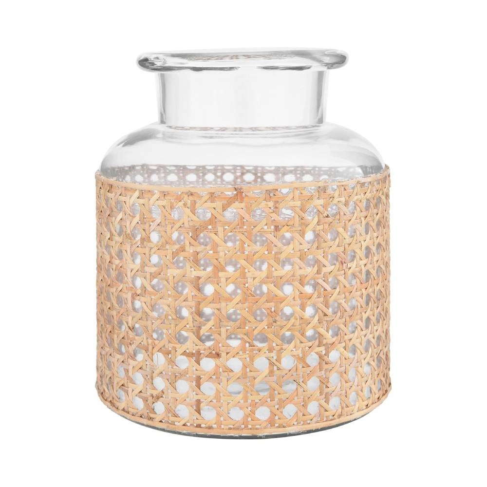 Haven Craftworks Unisex Ornamental Glass Vase With Decorative Cane Sleeve