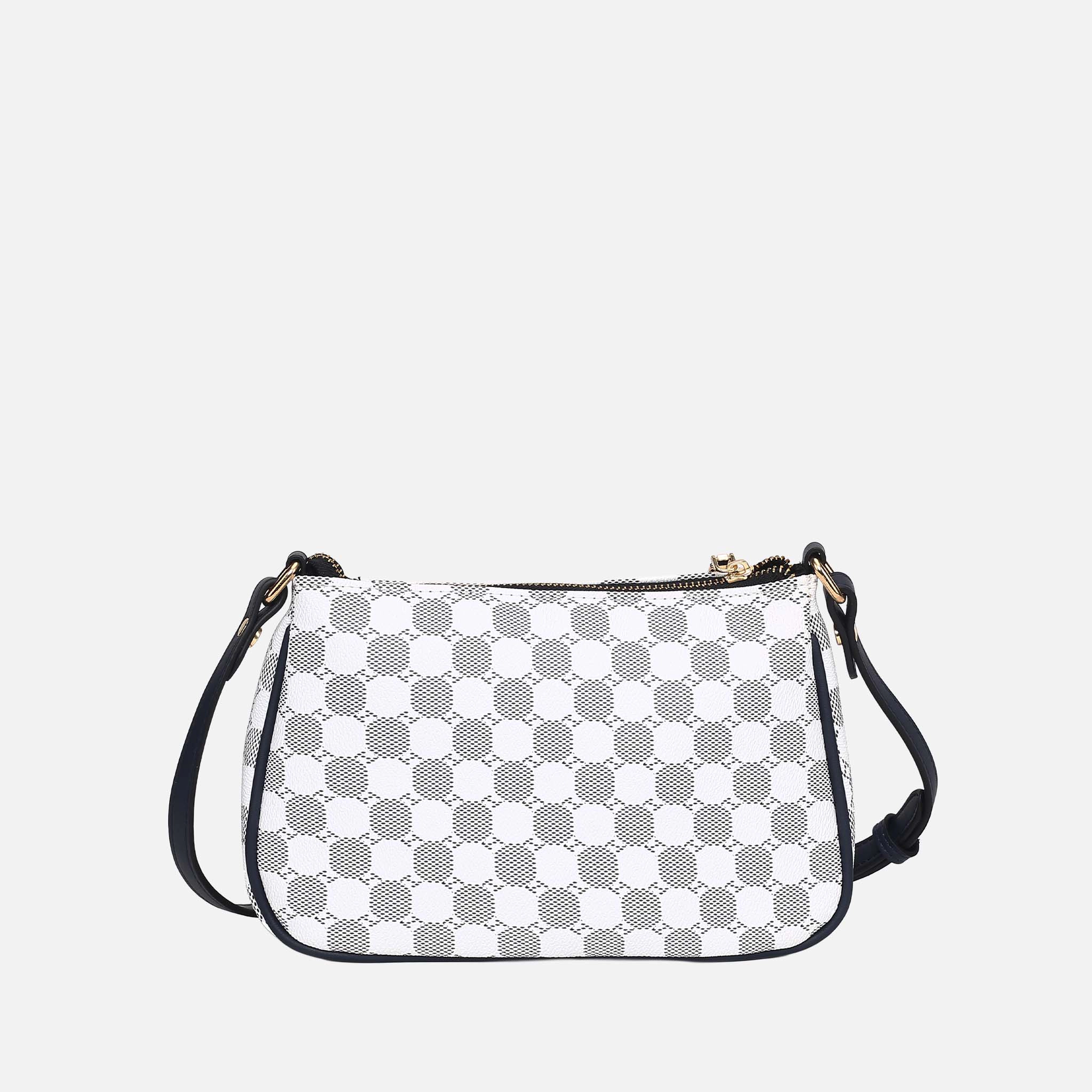 Mia K Collection Essie Circular Print Vegan Leather Crossbody Bag