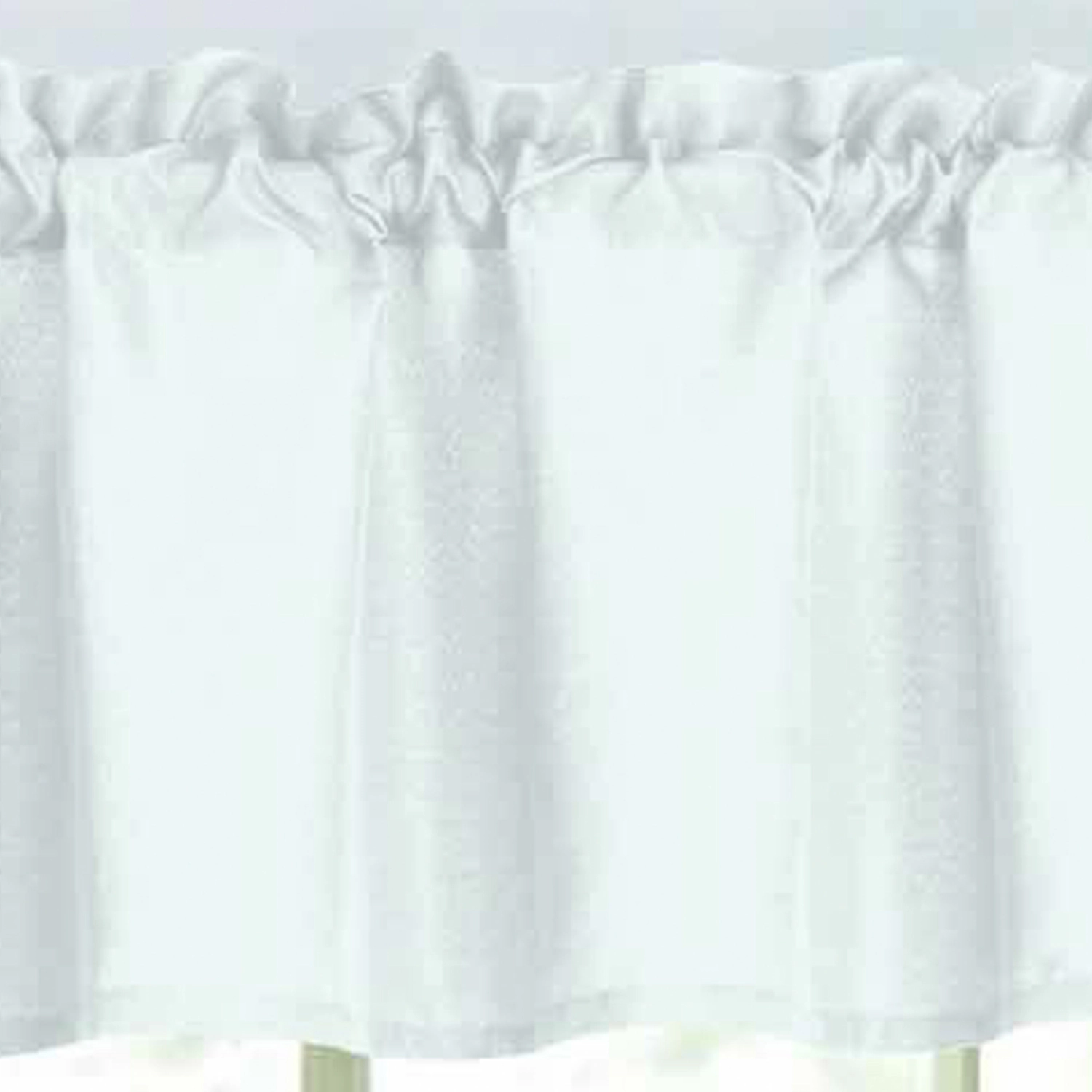 RT Designers Collection 100% Polyester Gibson Solid 3 Piece Kitchen Curtains Valance & Tiers Set 54" x 18" White