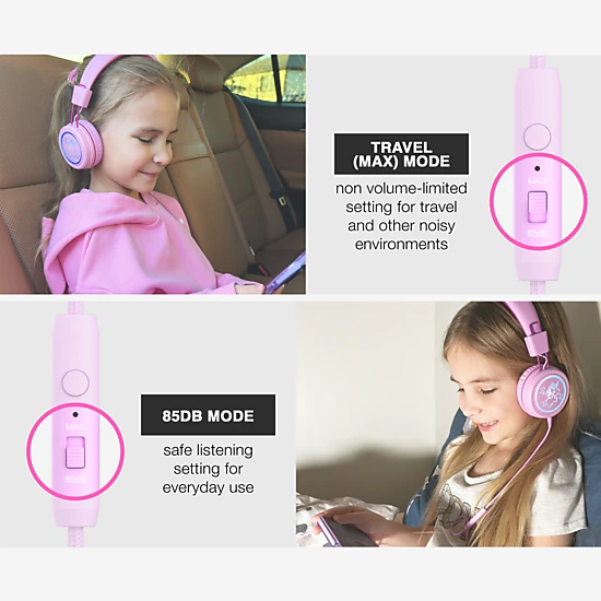 MEE audio KidJamz KJ55U (2 Pack) Safe Listening USB-C Kid's Headphones with LED Lights