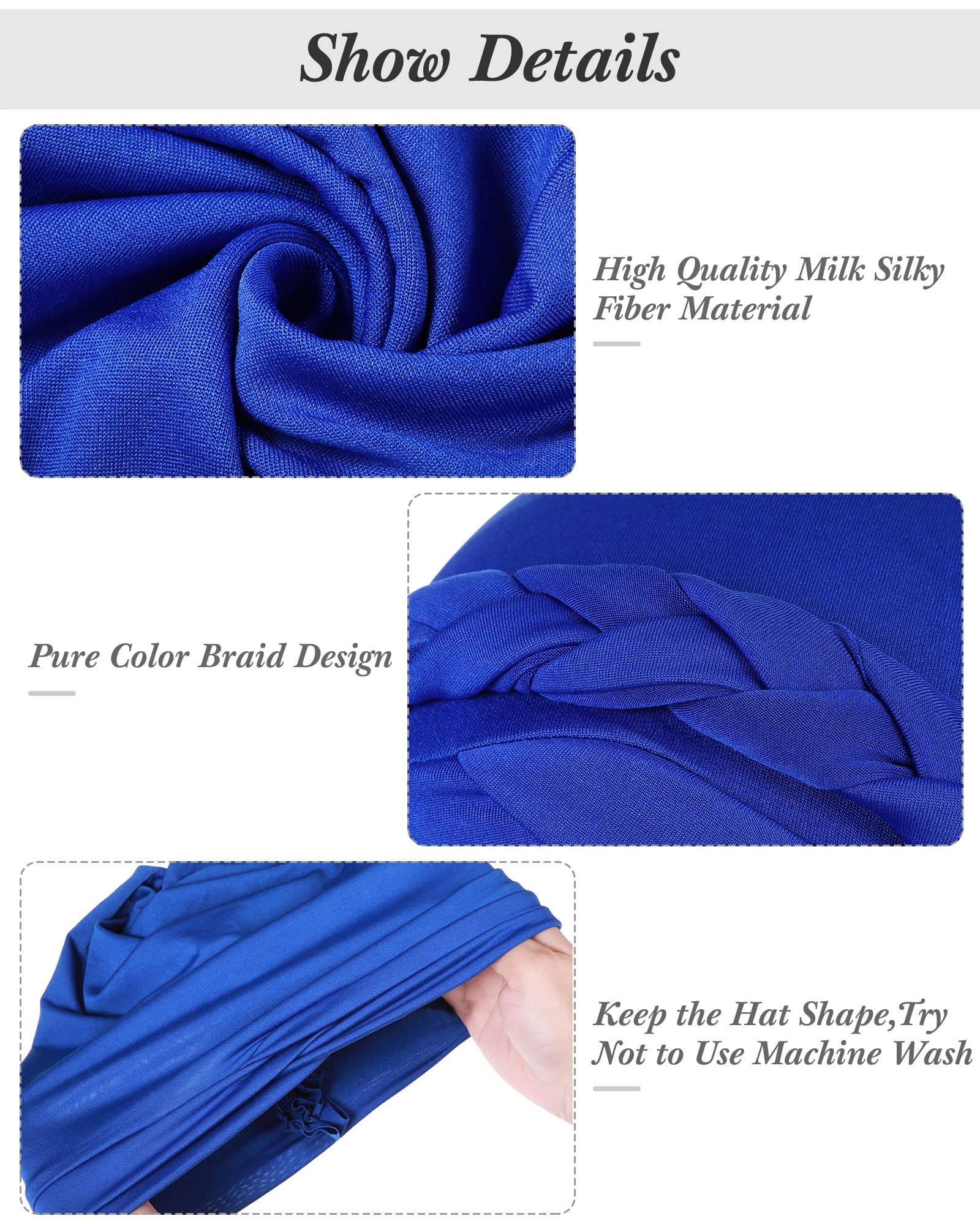 PIGFDK 4 Pieces Turban For Black Women Cap Head Wraps Beaded Headscarf Beanie Wrap