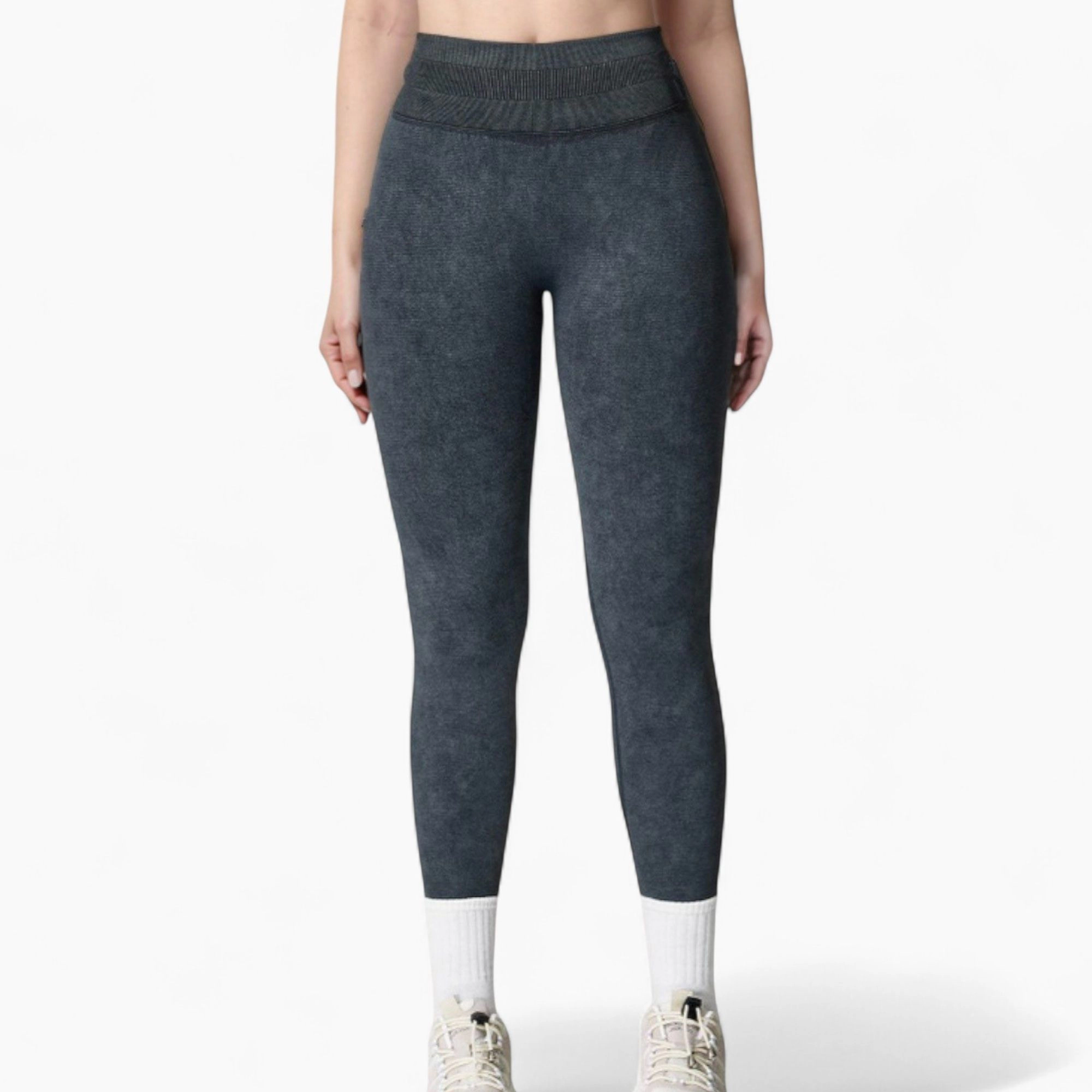 Anna-Kaci Women's Seamless Ribbed High Waist Full Length Leggings with Compression Fit