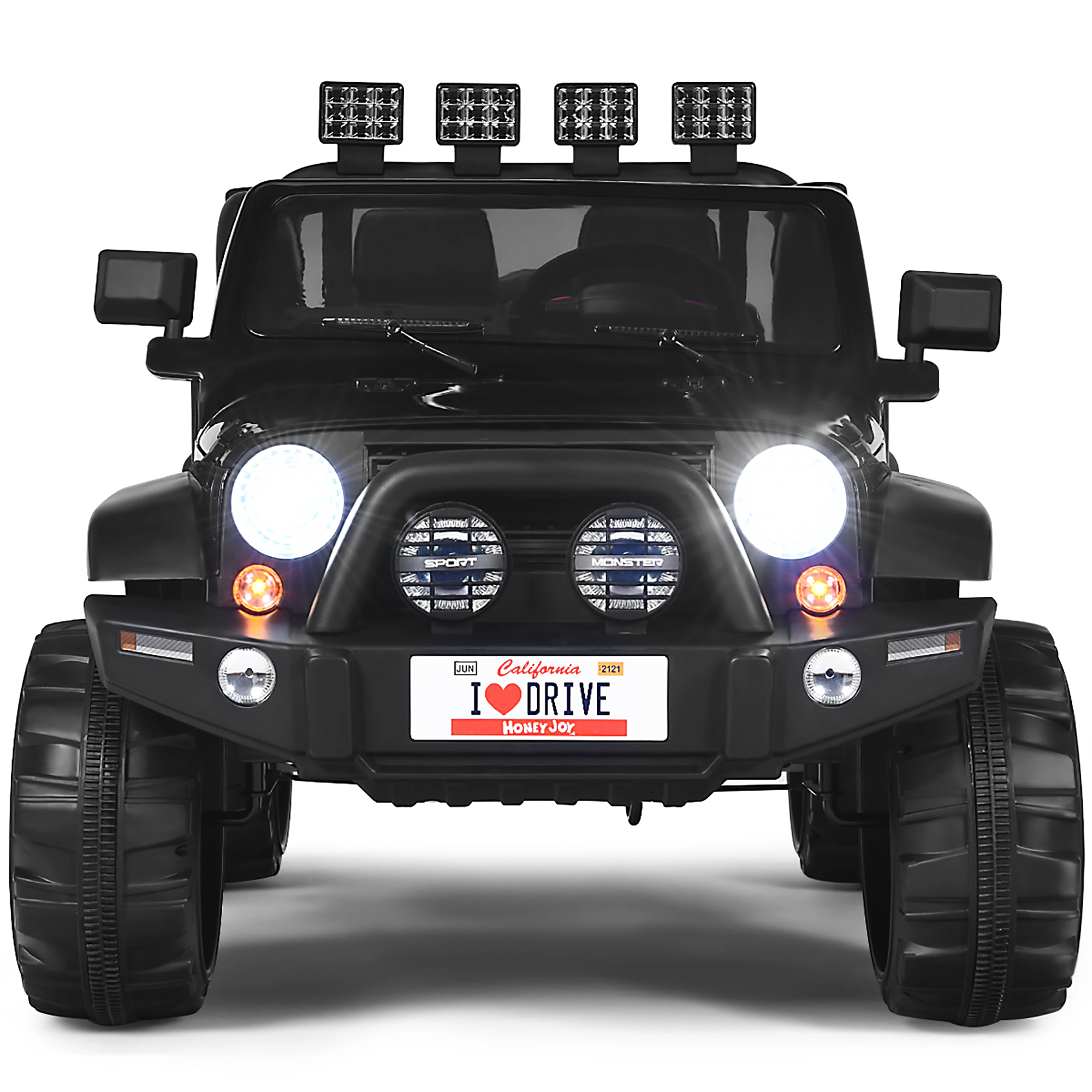 Costway 12V Kids Ride On Car 2 Seater Truck RC Electric Vehicles w/ Storage Room White