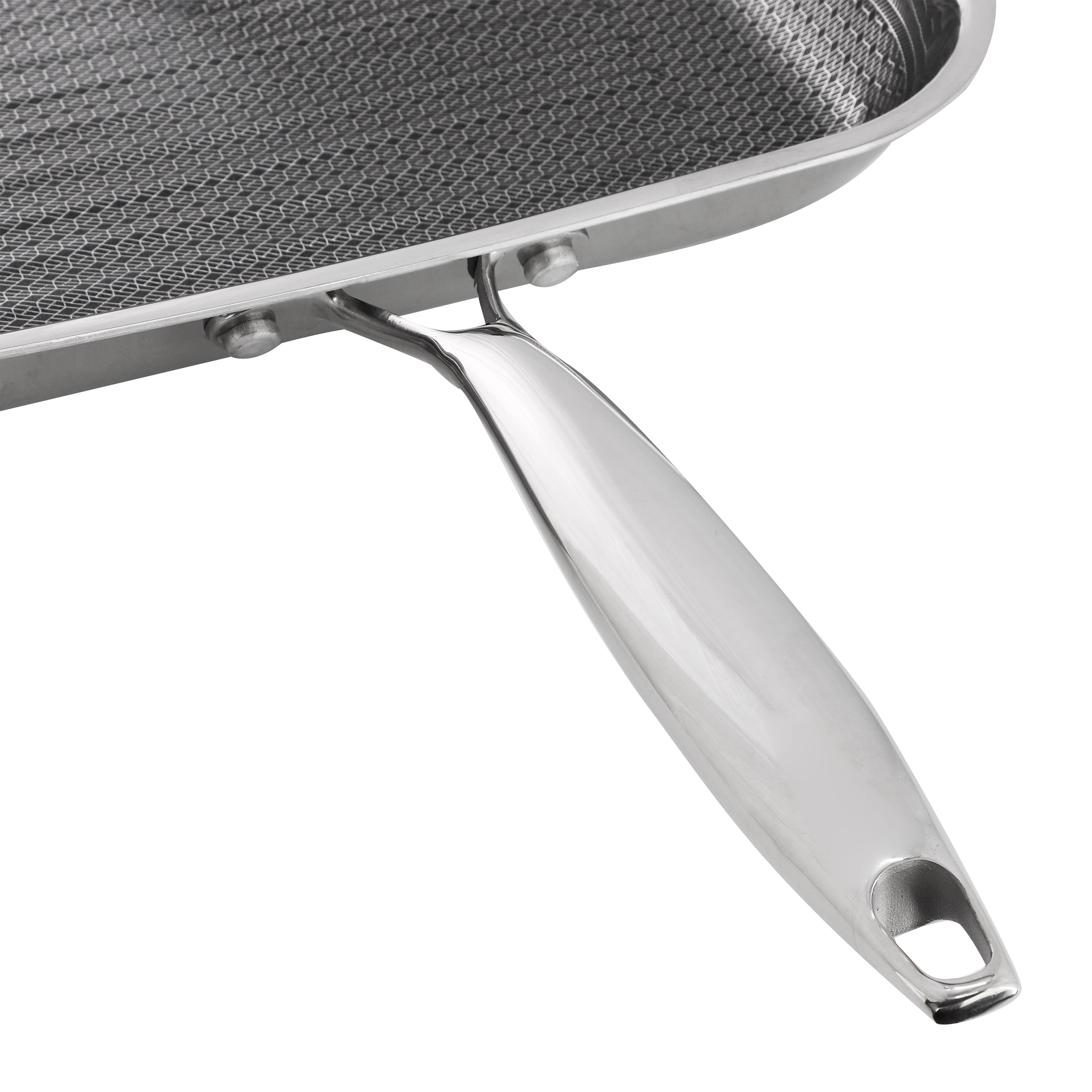 Oster Modessa 11in Platinum Collection Hybrid Nonstick Square Grill Pan in Silver
