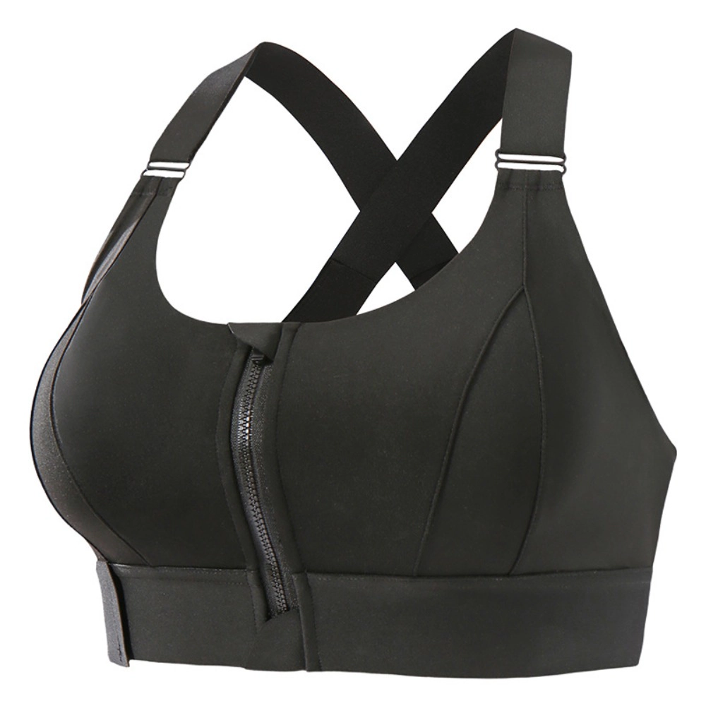 Wardrobe Whimsy Women High Support Zip Front Impact Sports Bra