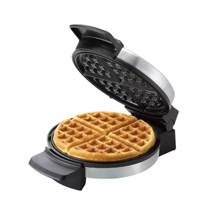 BLACK+DECKER Electric Belgian Waffle Maker, Chrome
