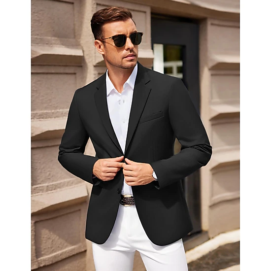 COOFANDY Men's Slim Fit Two Button Notch Lapel Casual Blazer Sport Coat Suit Jacket