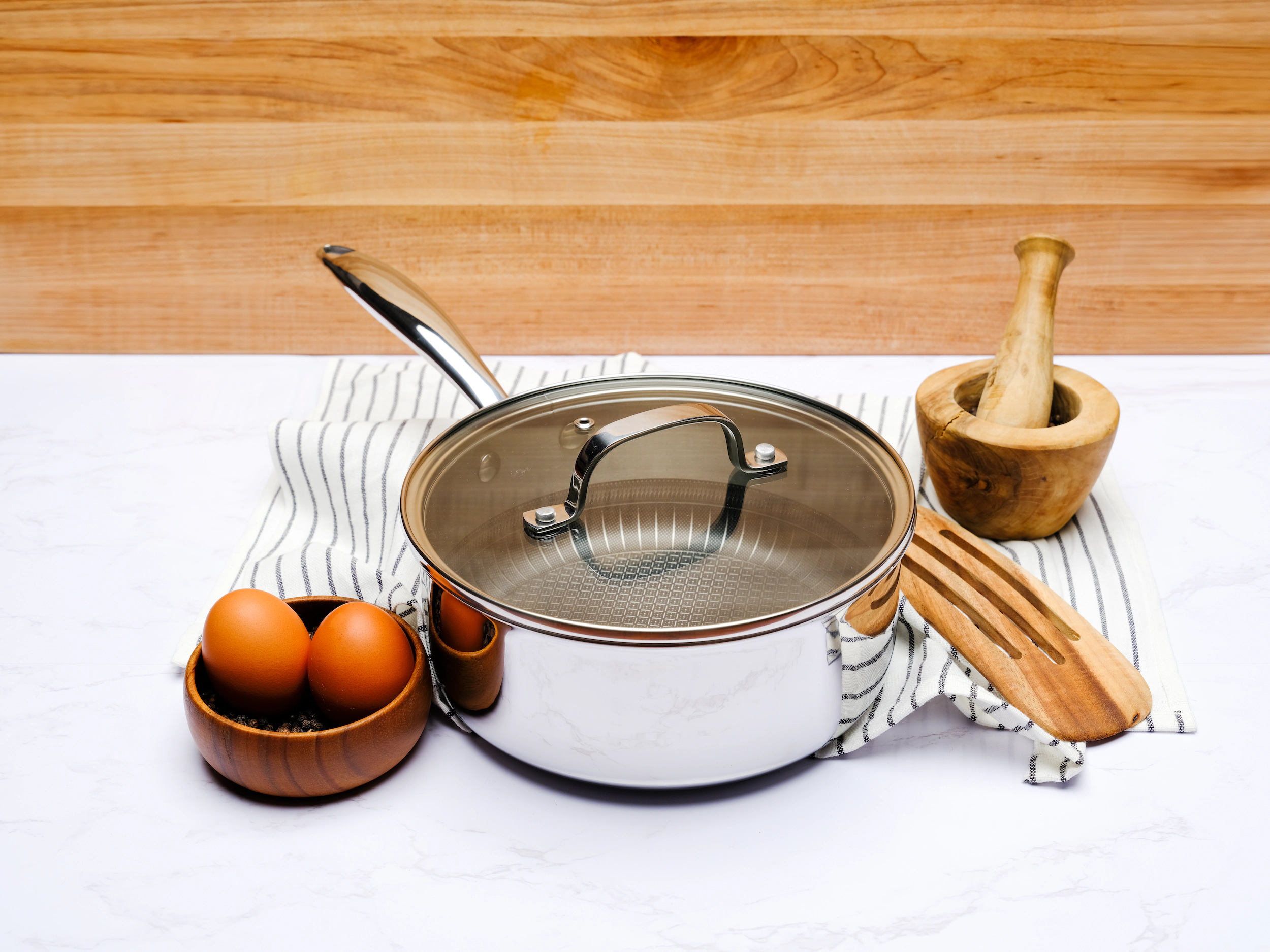 Lexi Home 2.7-Quart Tri-Ply Stainless Steel Saucepan, Induction & Oven Safe