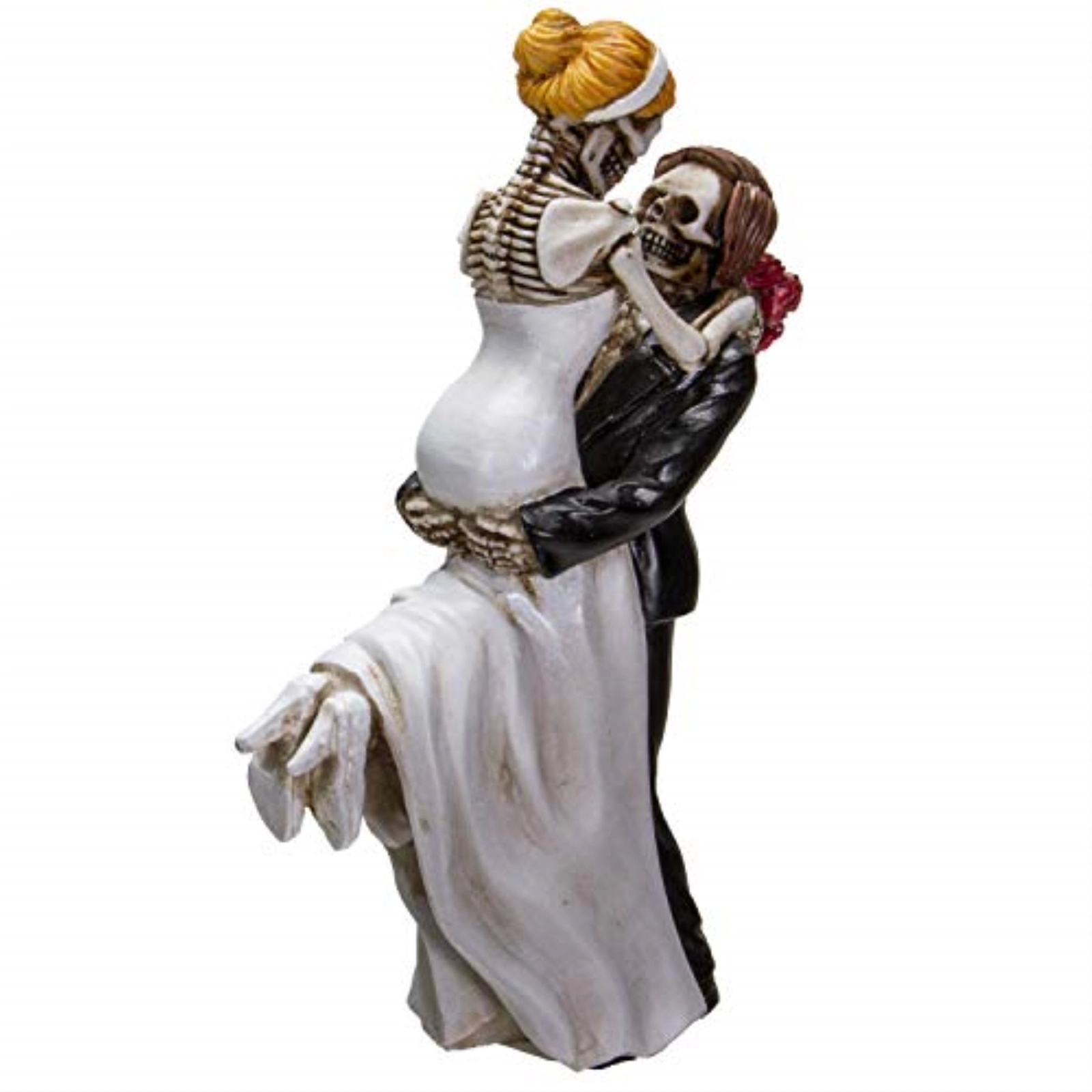 Pacific Giftware Love Never Dies Skeleton Bride and Groom Wedding Couple Resin Figurine 6.25 inch