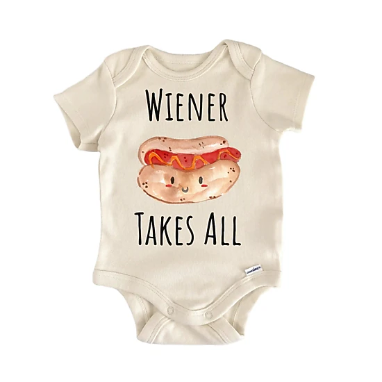 NOFO VIBES Unisex Hot Dog BBQ Wiener Foodie Baby Gift Baby Bodysuit