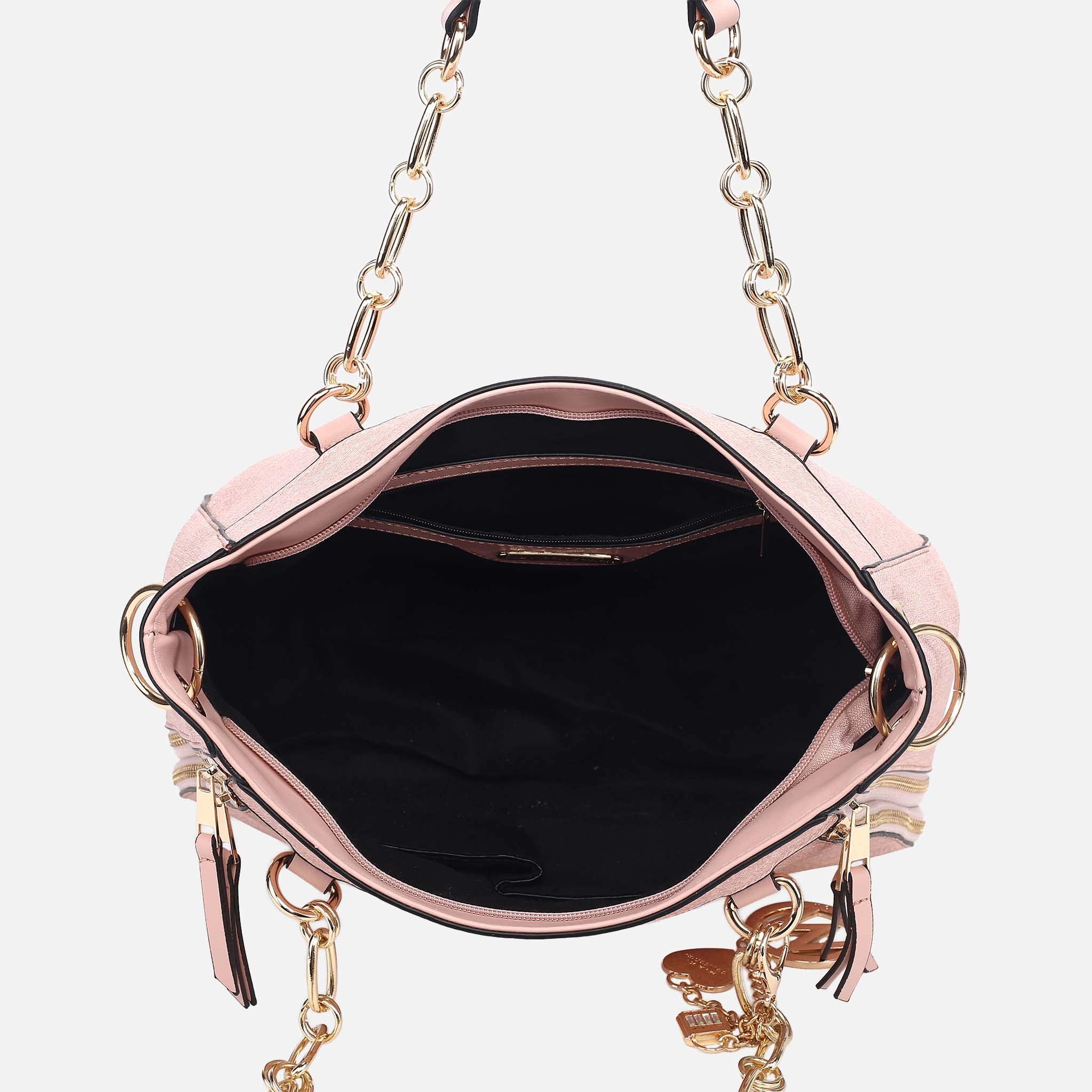 MKF Collection by Mia K Lina Tote Bag and Wallet Set, Denim Vegan Leather Handbag