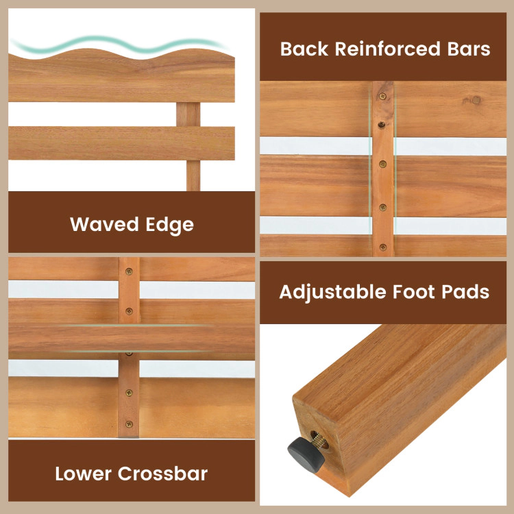 Hivvago Outdoor Acacia Wood Garden Bench