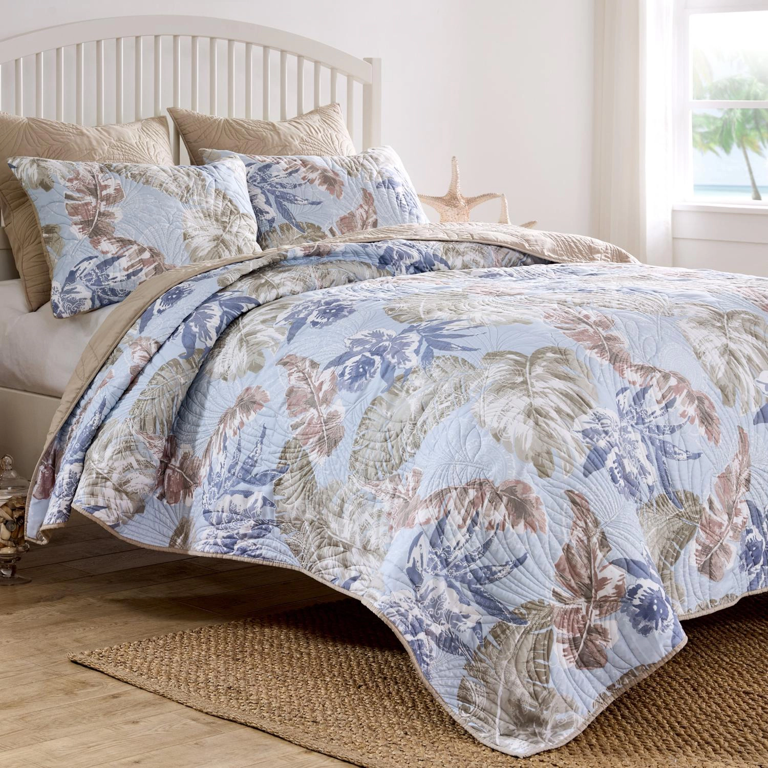 Greenland Home Fashions Tropics Luxurious Modern Design Quilt Bedding Set 3 Piece