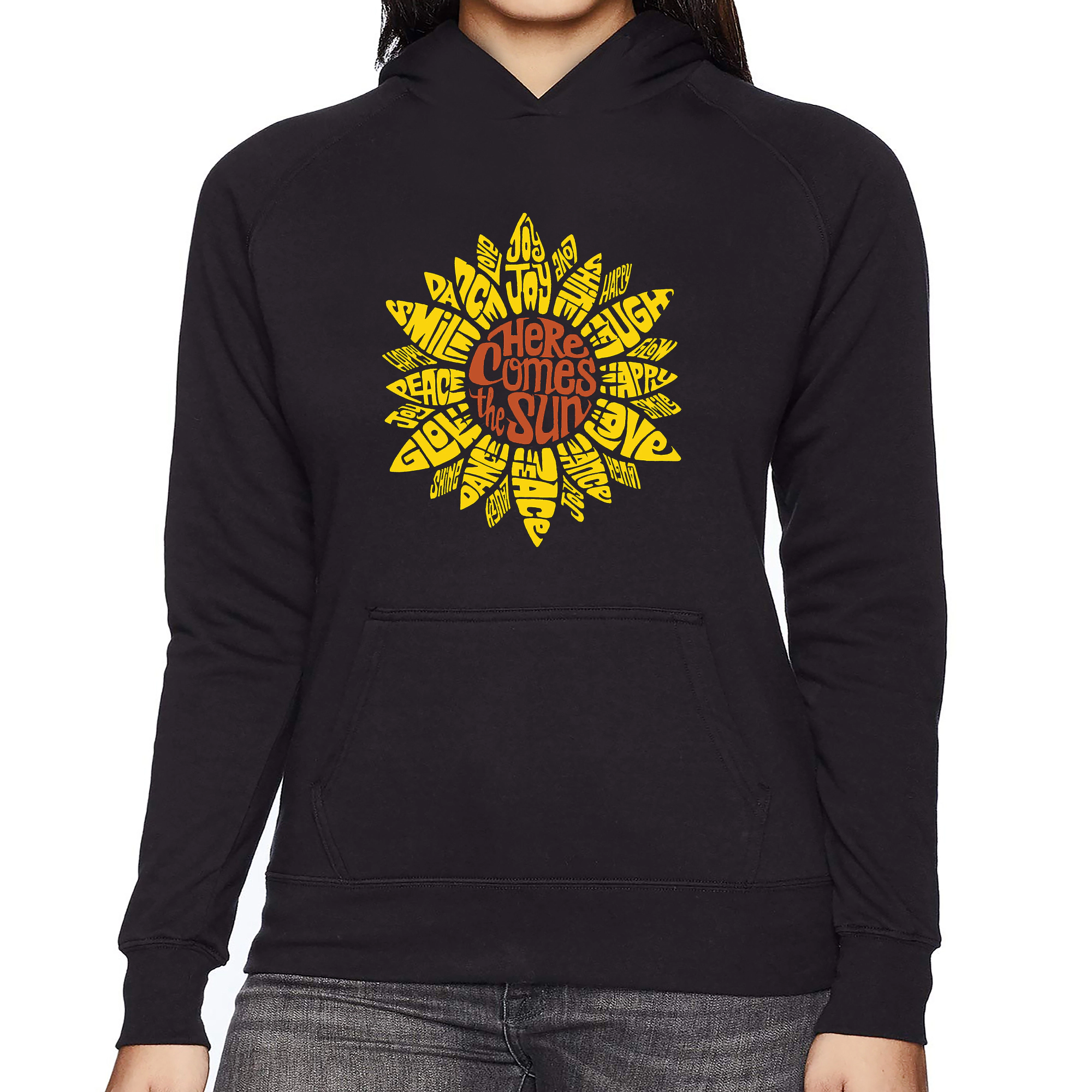 LA Pop Art Sunflower - Women's Word Hooded Sweatshirt