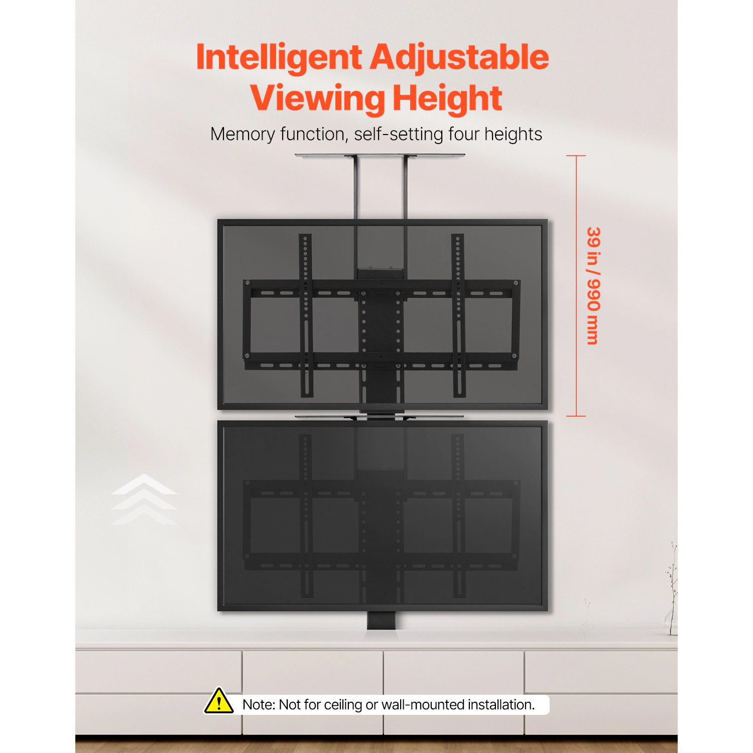 HONGGE Motorized TV Mount Bracket with Adjustable Electric Bracket for TVs