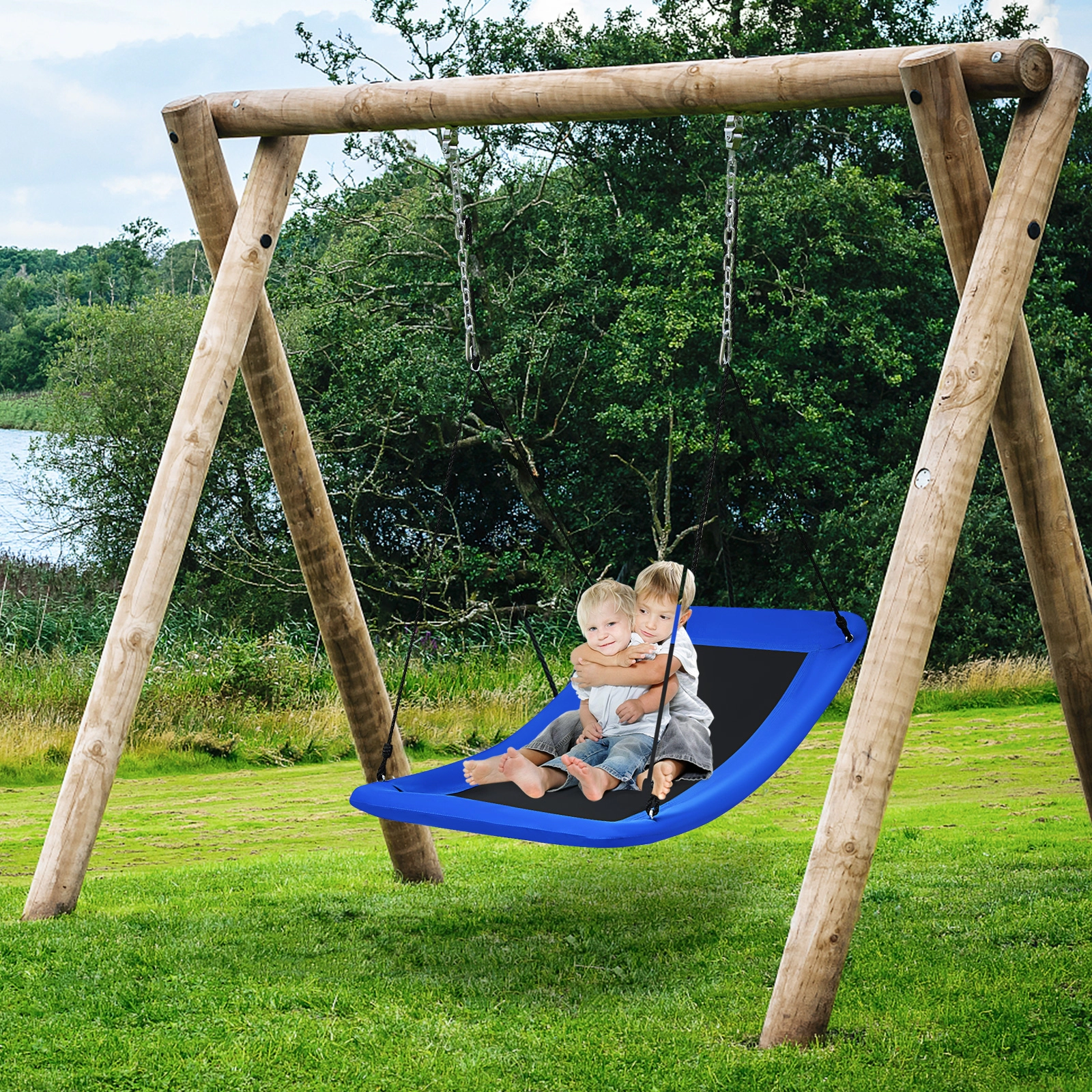 Hivvago 700Lb Giant 60 Inch Platform Tree Swing For Kids And Adults