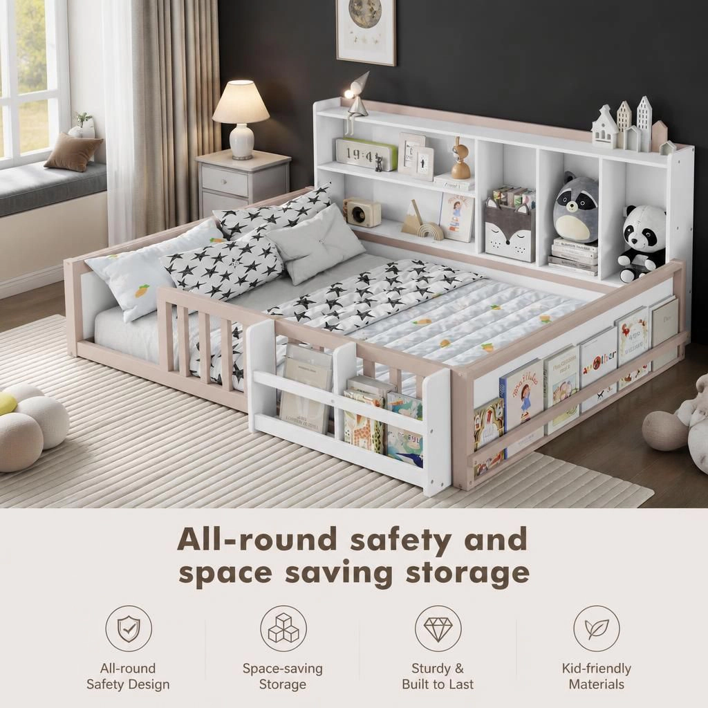 GOODSILO Full Composite Wood Bed Frame