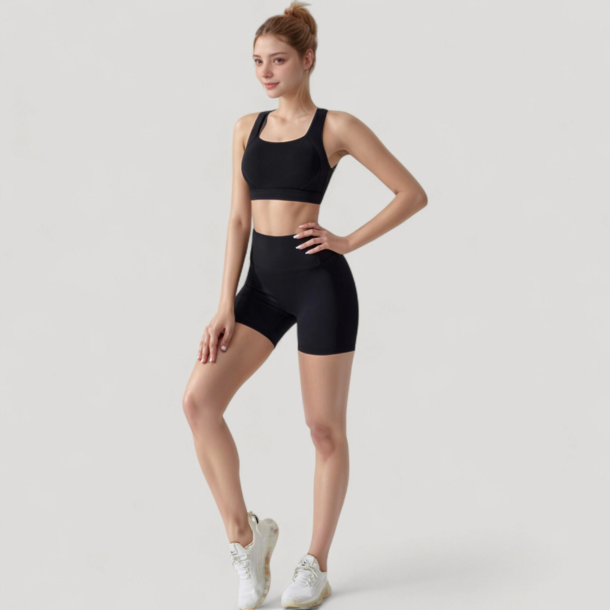 Anna-Kaci Women's High Waist Compression Athletic Shorts with Supportive Stretch Fit and Streamlined Seams