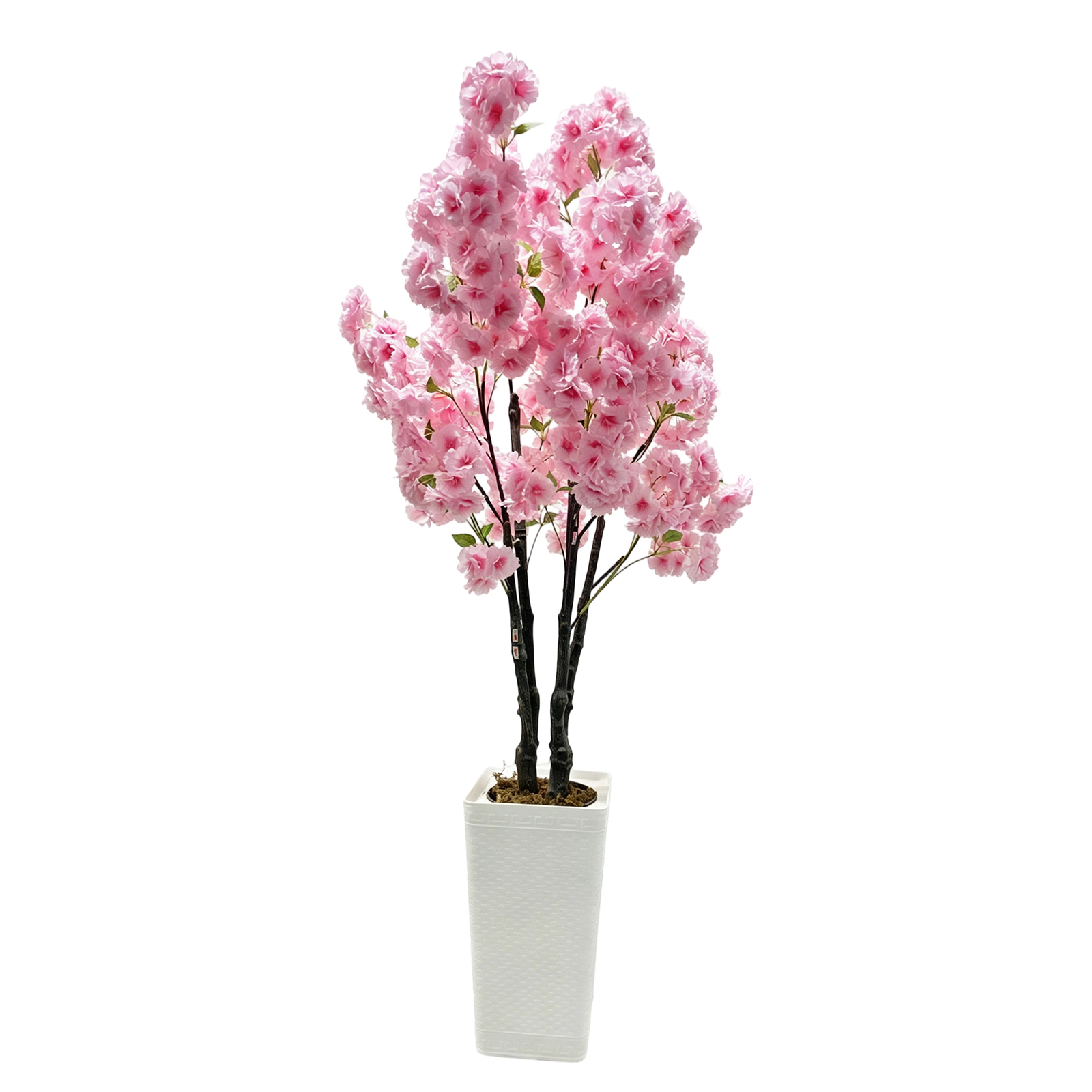 5FT Faux Cherry Blossom Tree – Large Silk Spring Flowering Tree with White Planter, Adjustable Branches, Realistic Dec