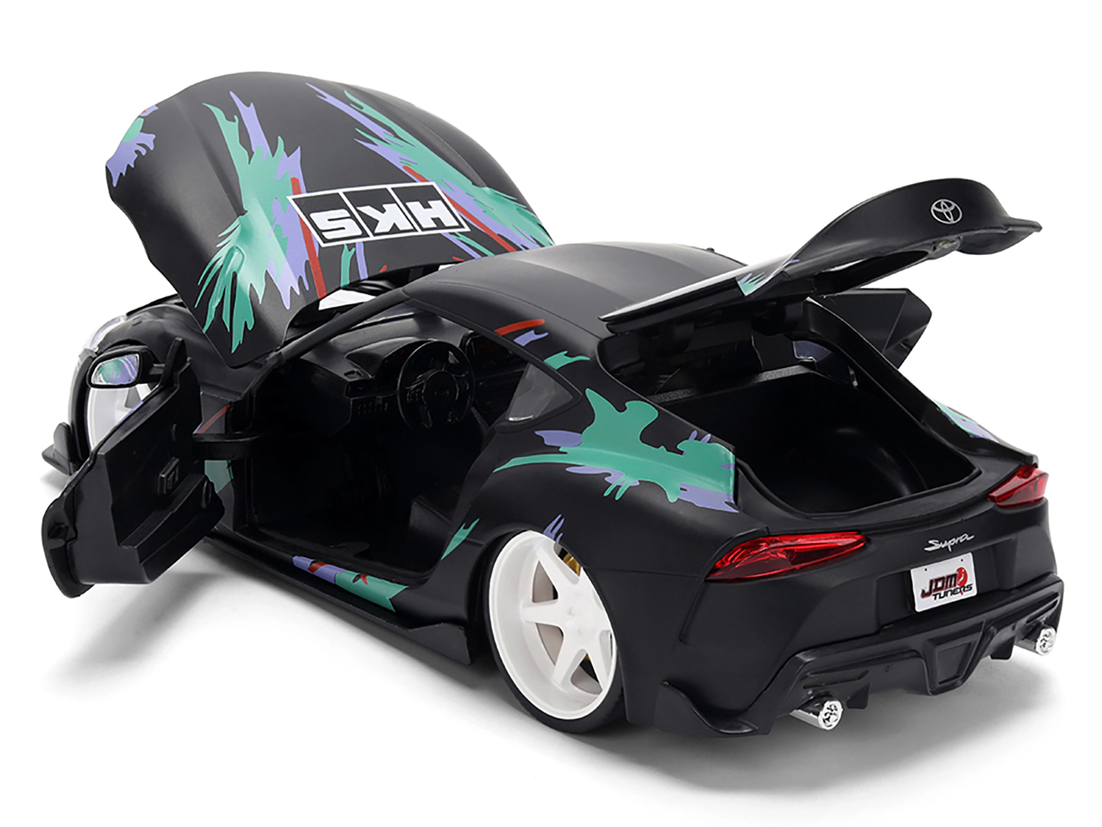 Jada 2020 Toyota GR Supra "HKS" Matt Black with Graphics "JDM Tuners" Series 1/24 Diecast Model Car by Jada