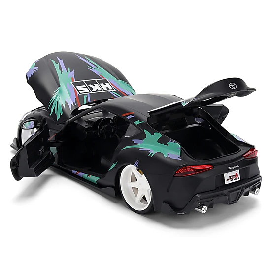Jada Collectible 2020 Toyota Gr Supra "Hks" Matt Black With Graphics "Jdm Tuners" Series 1/24 Diecast Model Car