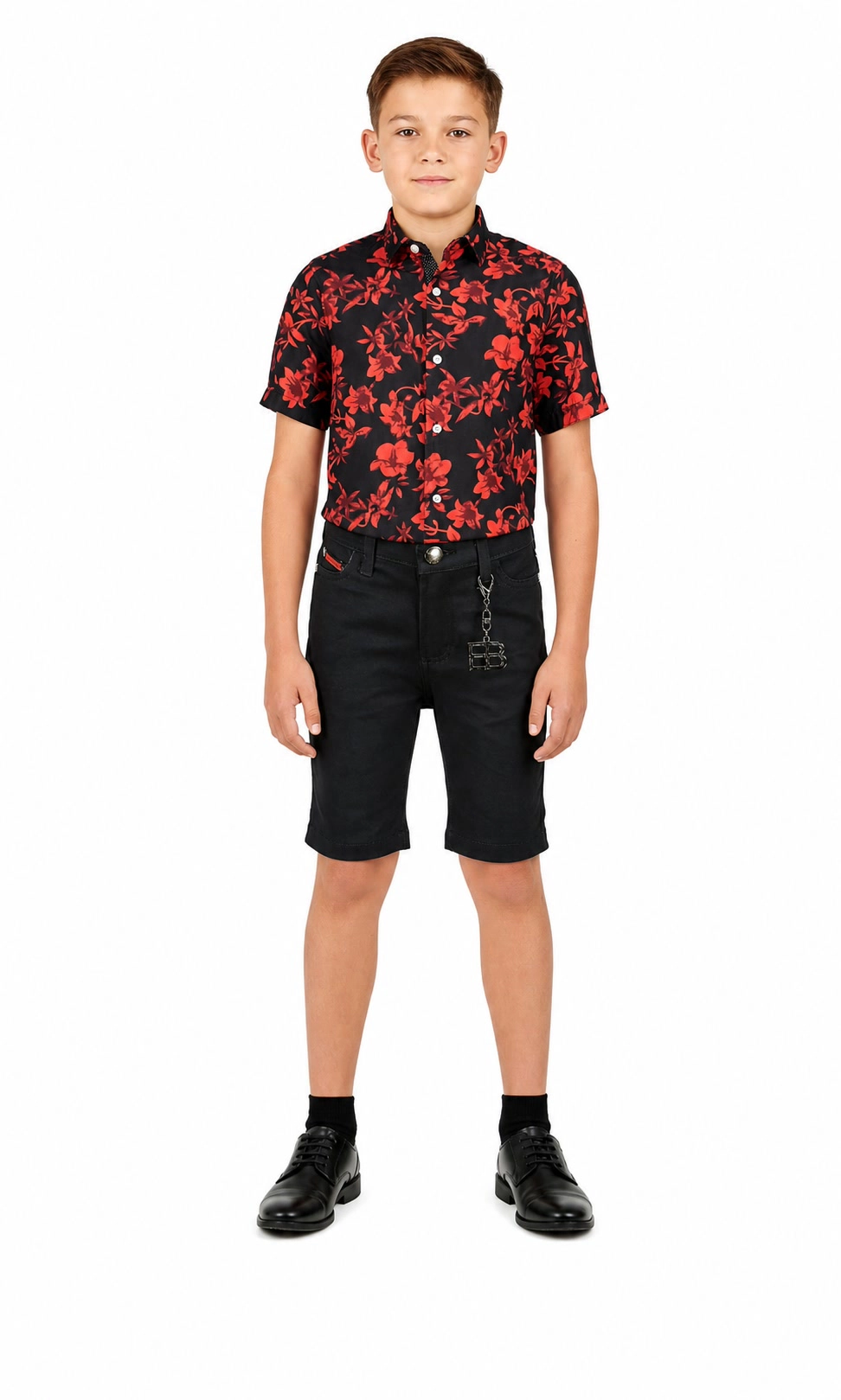 Elie Balleh Boys Slim Fit Floral Shirt