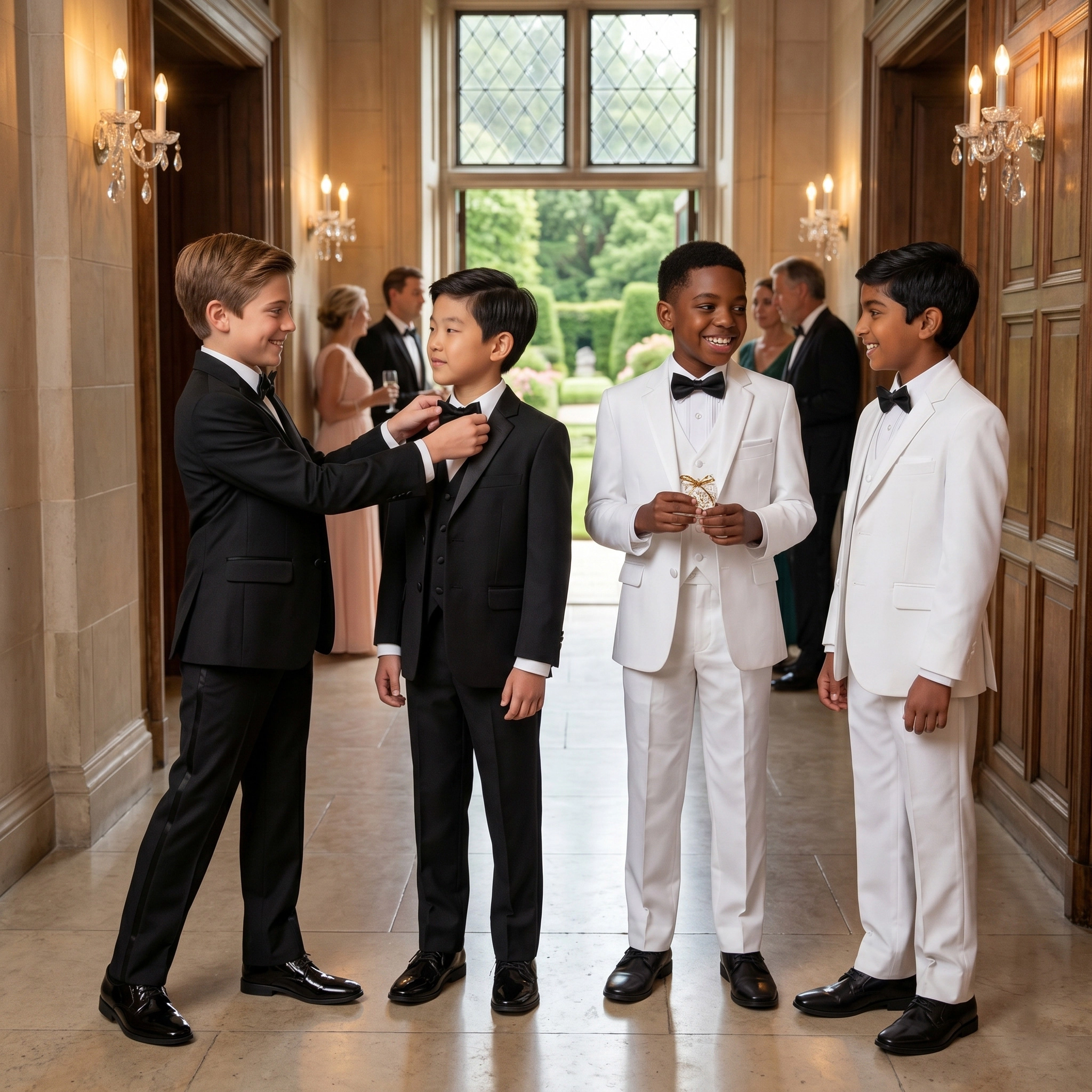 Tazzio Little & Big Boys 5-Pc. Solid Tuxedo Set