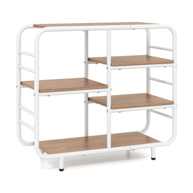 Hivvago 5-Tier Storage Organizer Open Book Shelf with Metal Frame