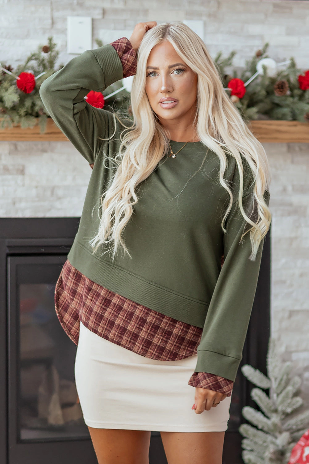 Threaded Pear Women's Rosa Patchwork Drop Shoulder Sweatshirt