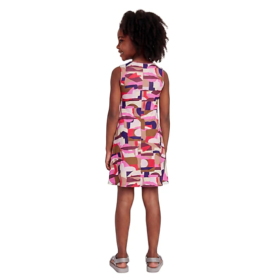 24sevenKid Essential Girls Patchwork Print Sleeveless Pockets Dress