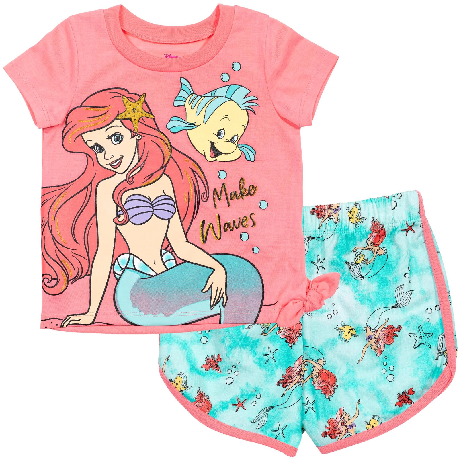 Disney Princess Girls' 2-Piece Tee and Shorts Set