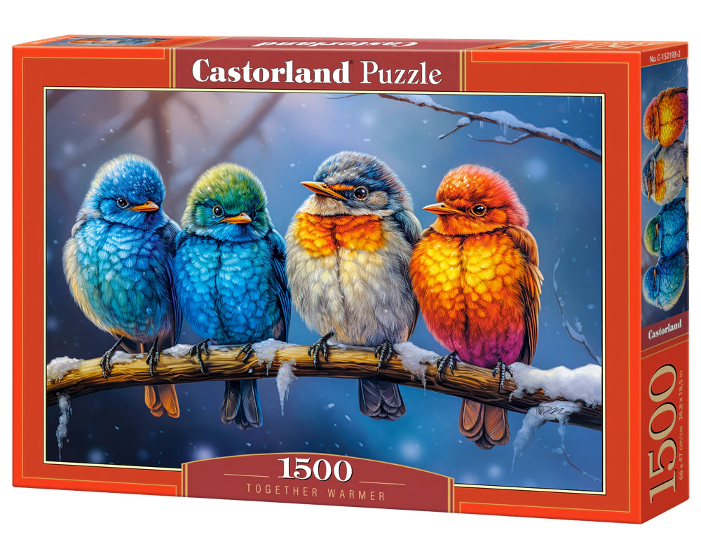 CASTORLAND 1500 Piece Jigsaw Puzzles, Together Warmer, Animal Puzzle, Colorful Birds, Adult Puzzle, C-152193-2